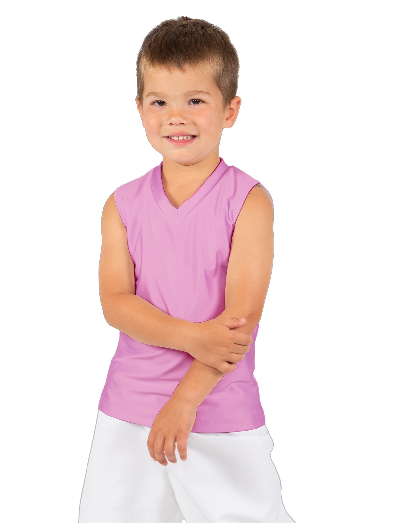 Solid Lycra Sleeveless Vneck Boys Tank
