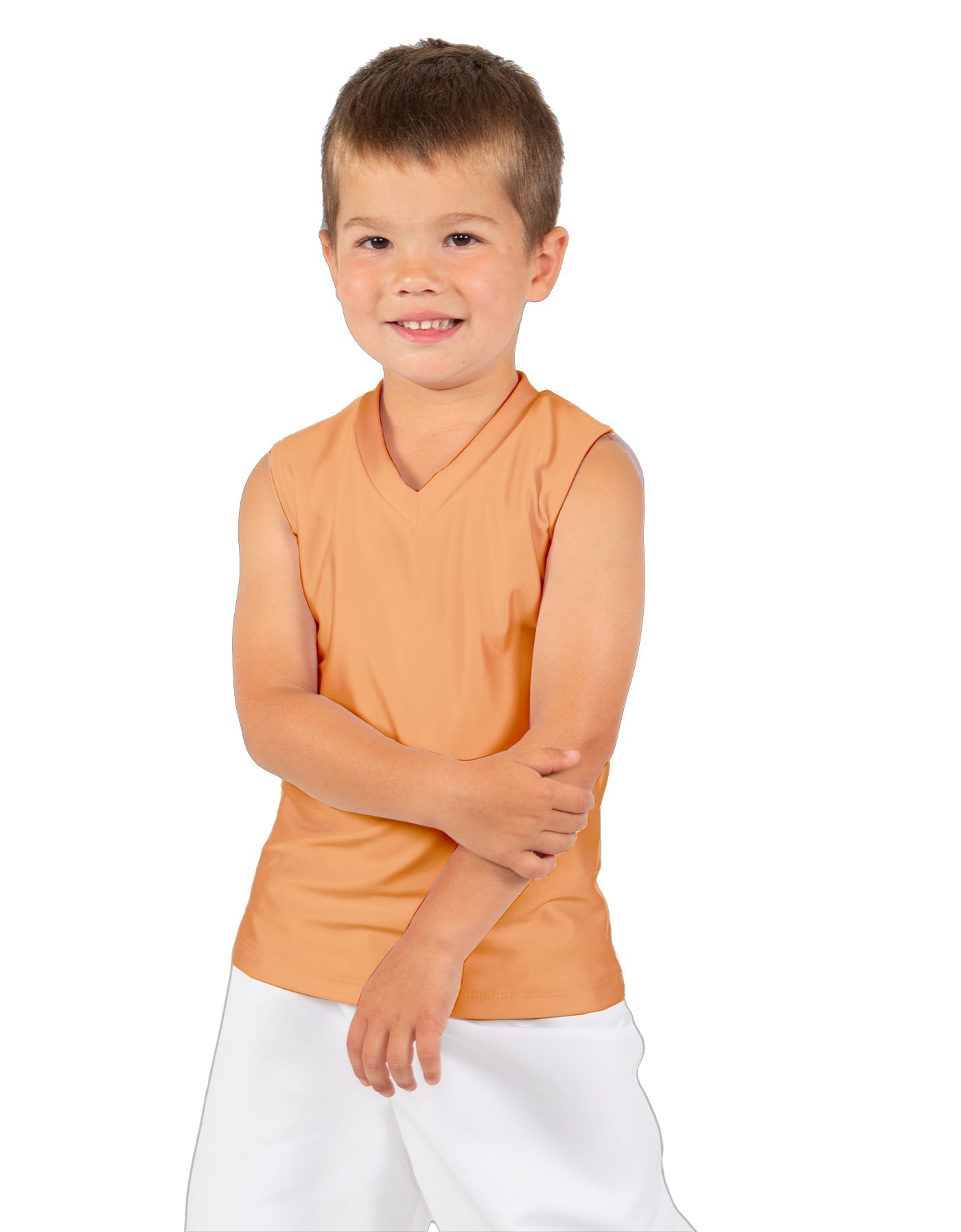 Solid Lycra Sleeveless Vneck Boys Tank