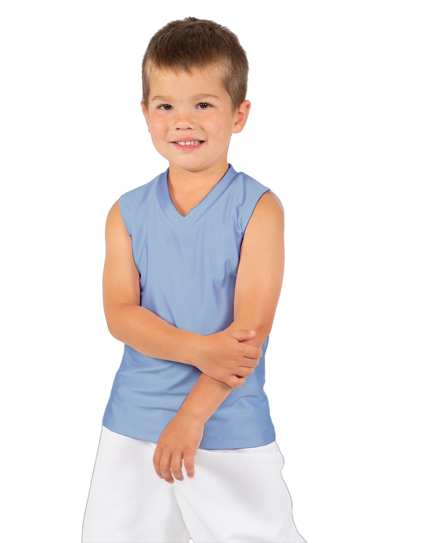 Solid Lycra Sleeveless Vneck Boys Tank