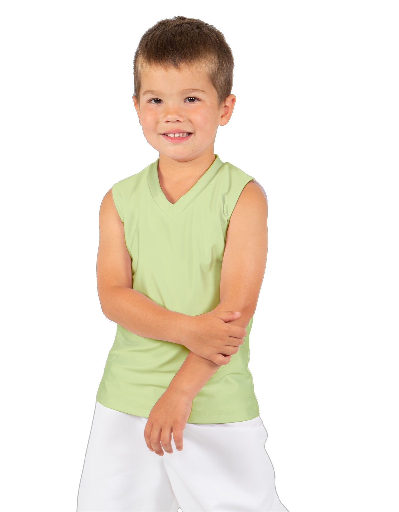 Solid Lycra Sleeveless Vneck Boys Tank
