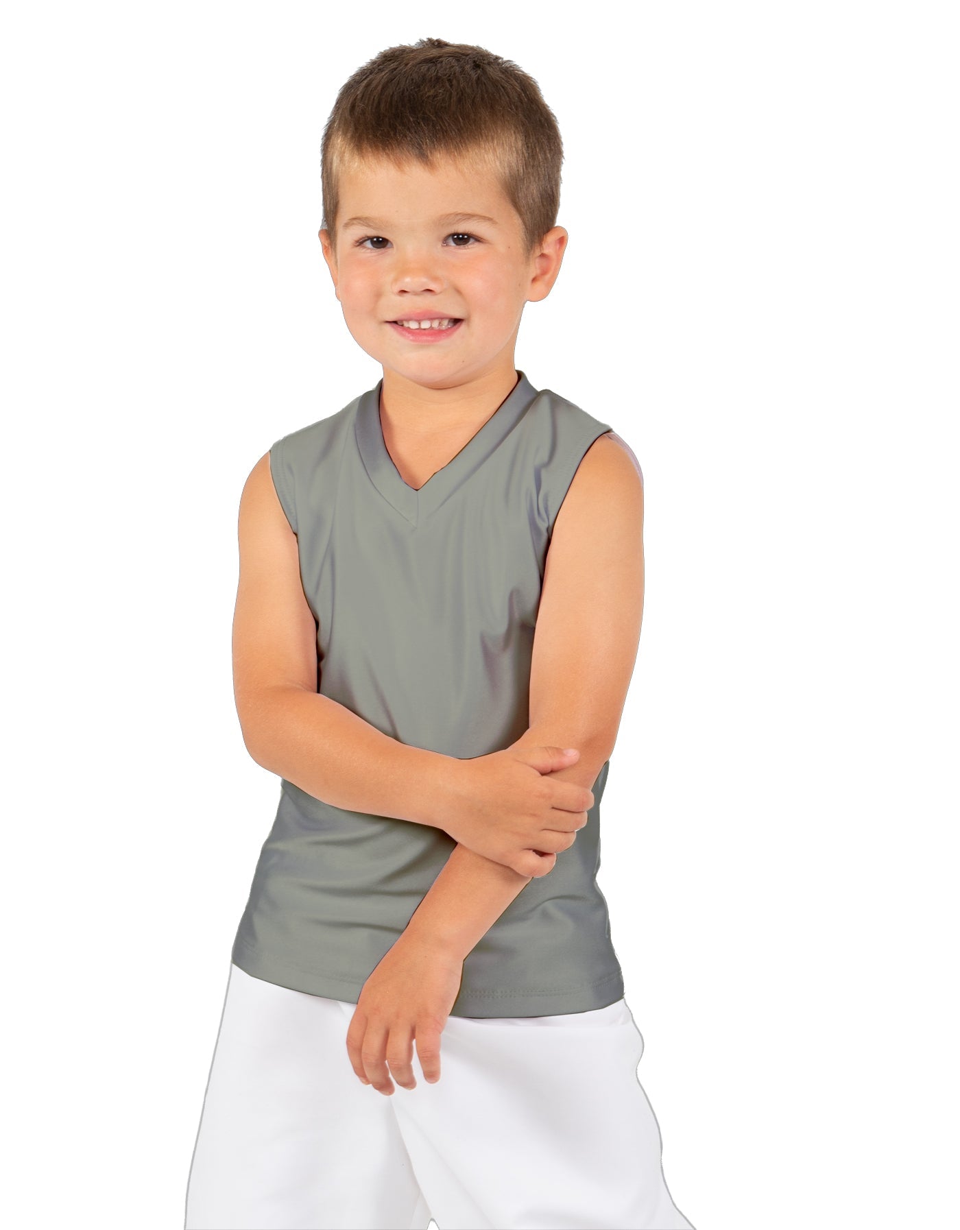 Solid Lycra Sleeveless Vneck Boys Tank