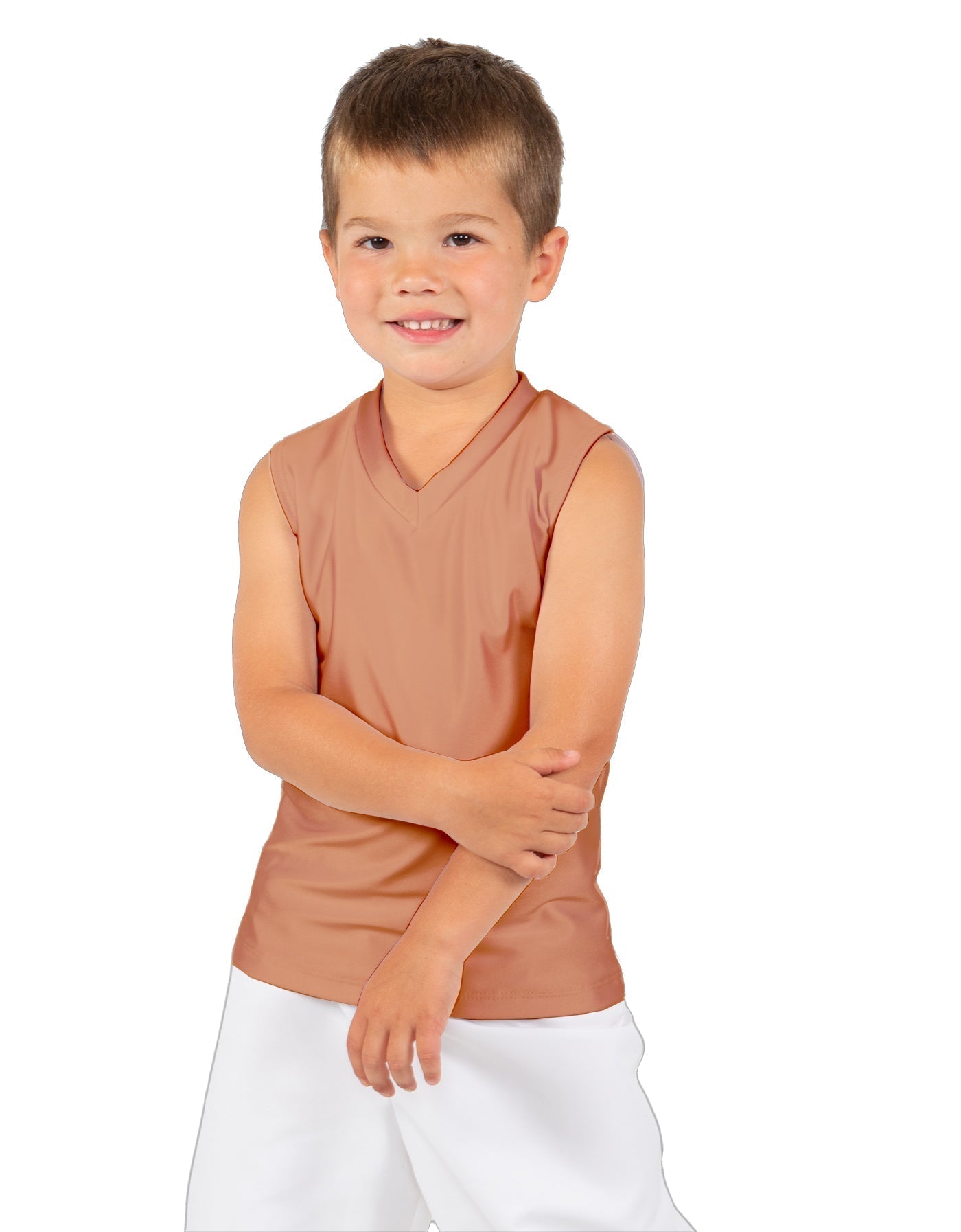 Solid Lycra Sleeveless Vneck Boys Tank