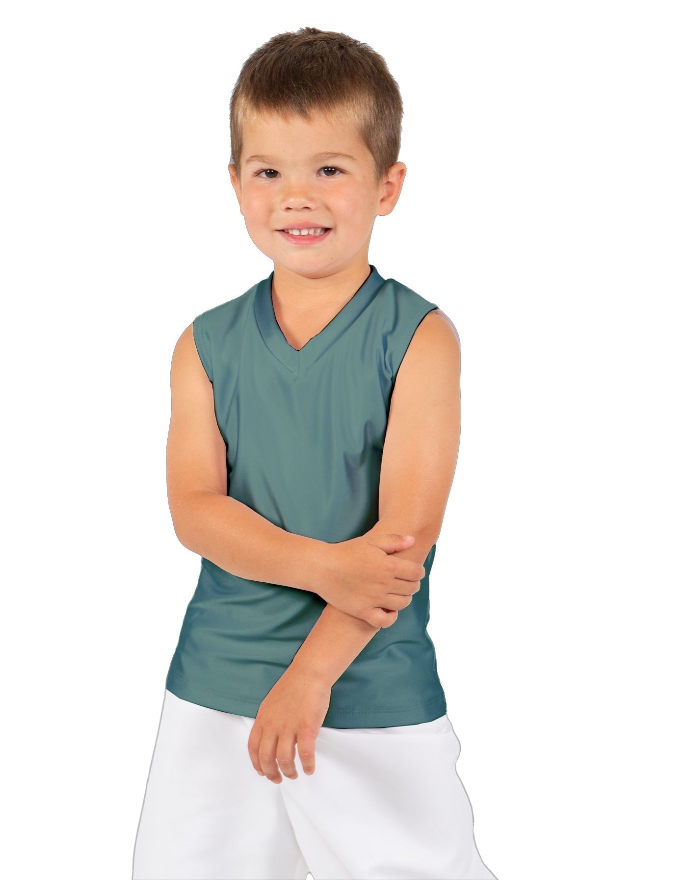 Solid Lycra Sleeveless Vneck Boys Tank