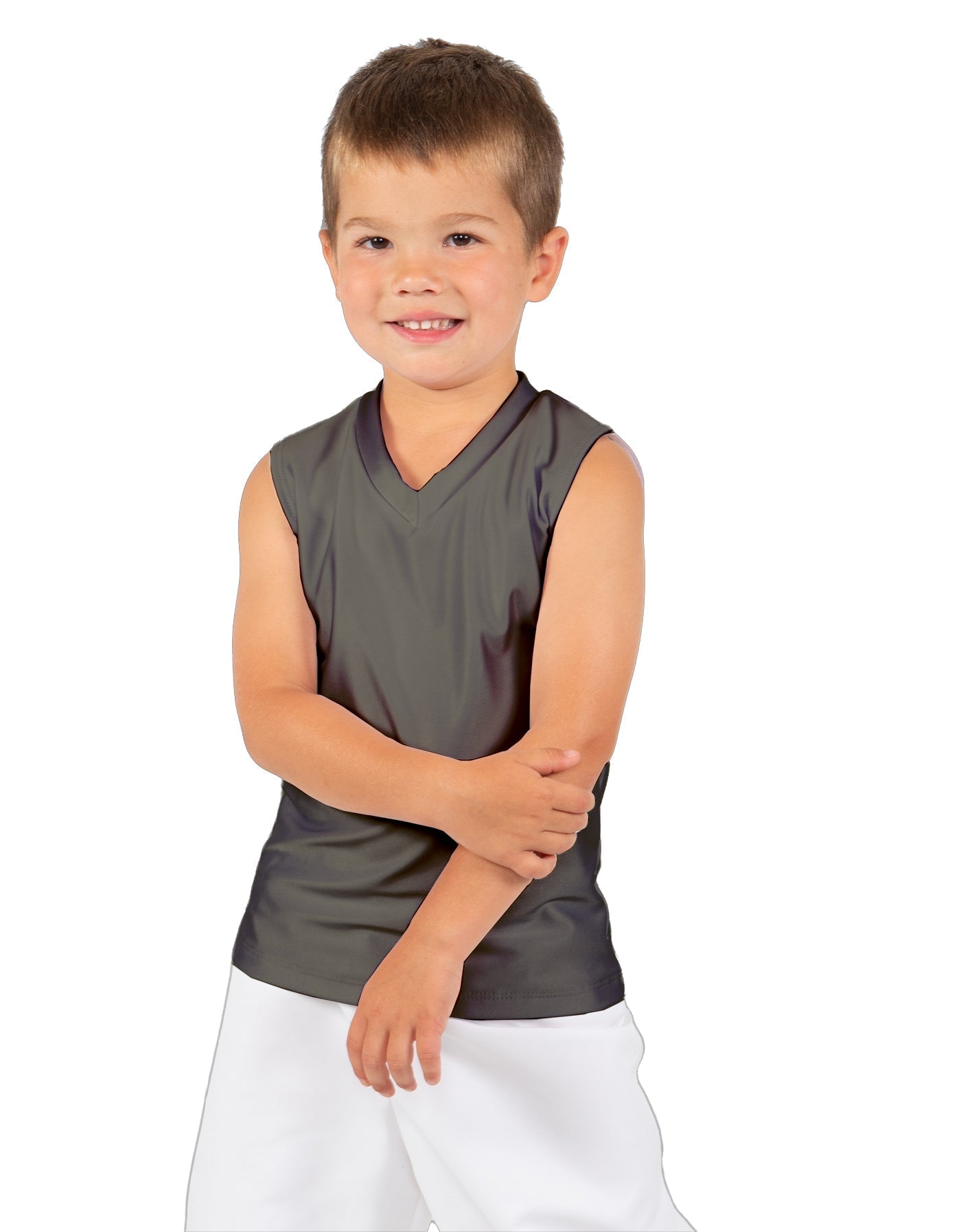 Solid Lycra Sleeveless Vneck Boys Tank