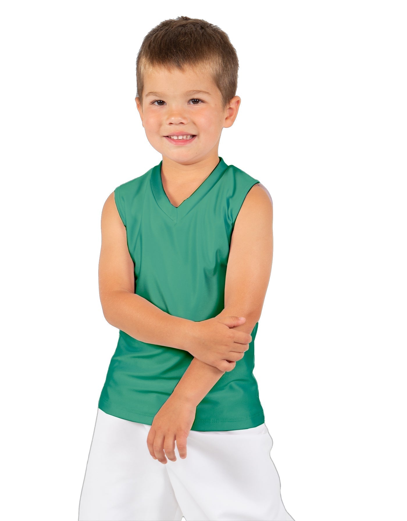 Solid Lycra Sleeveless Vneck Boys Tank