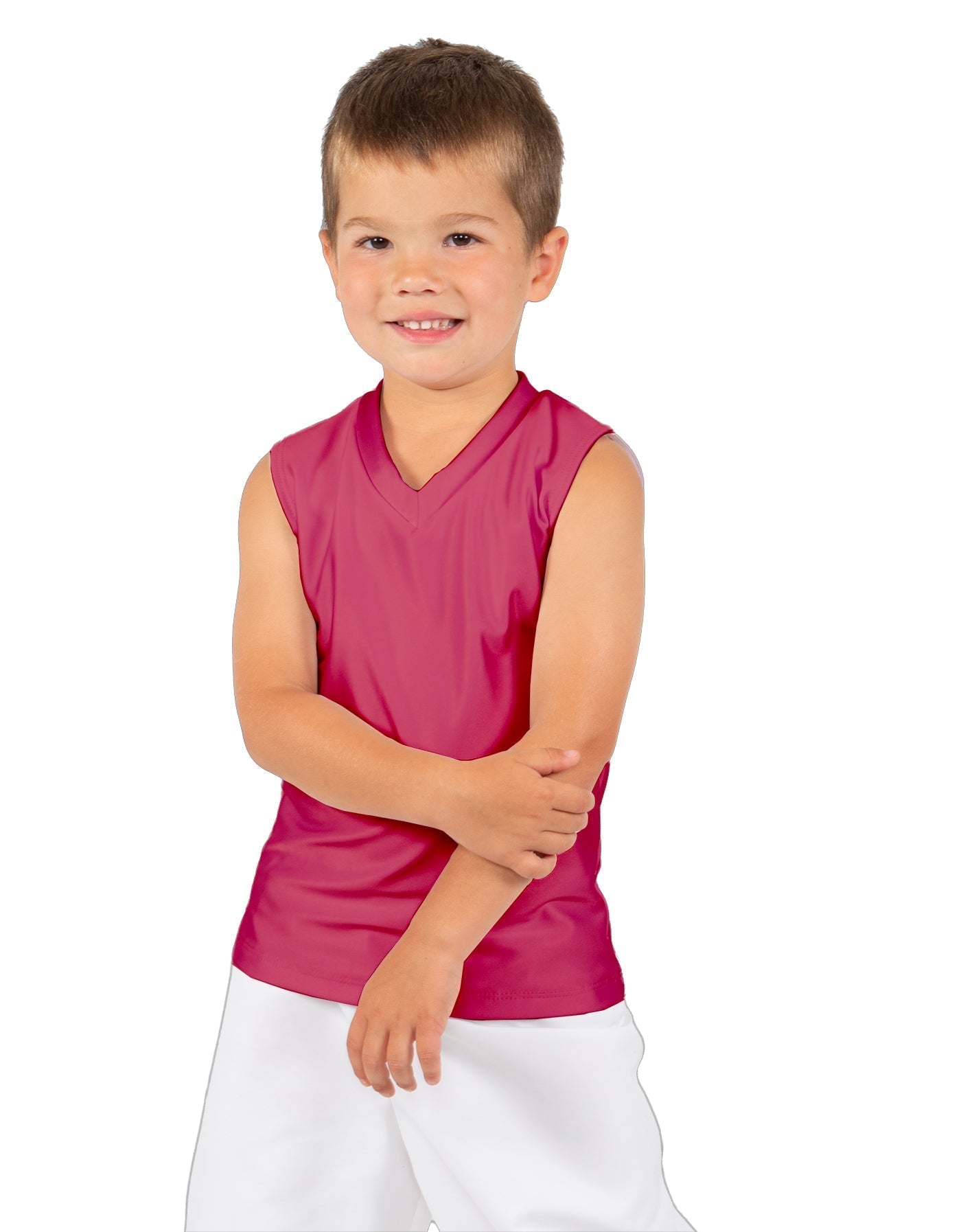 Solid Lycra Sleeveless Vneck Boys Tank
