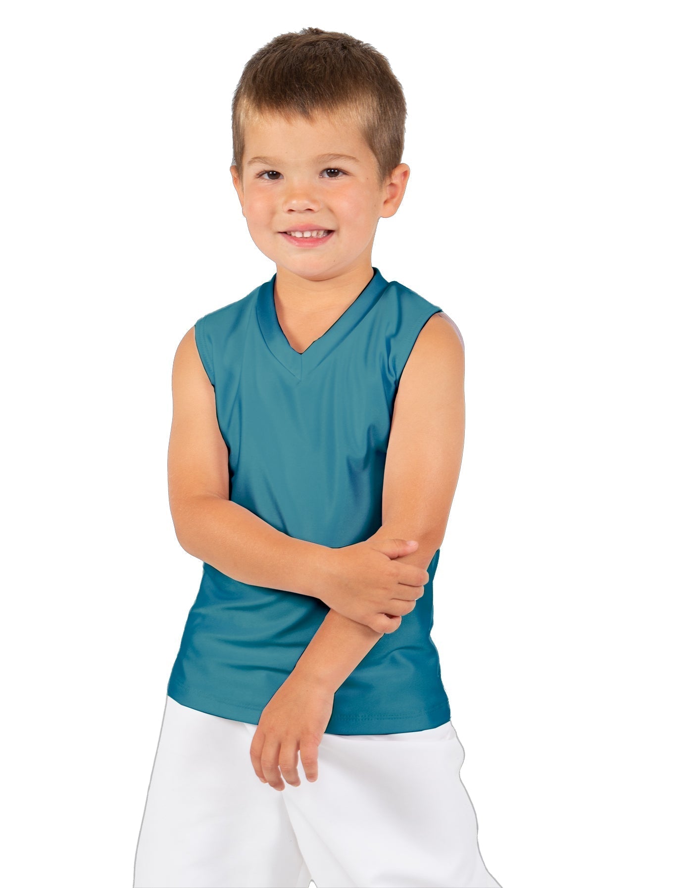 Solid Lycra Sleeveless Vneck Boys Tank