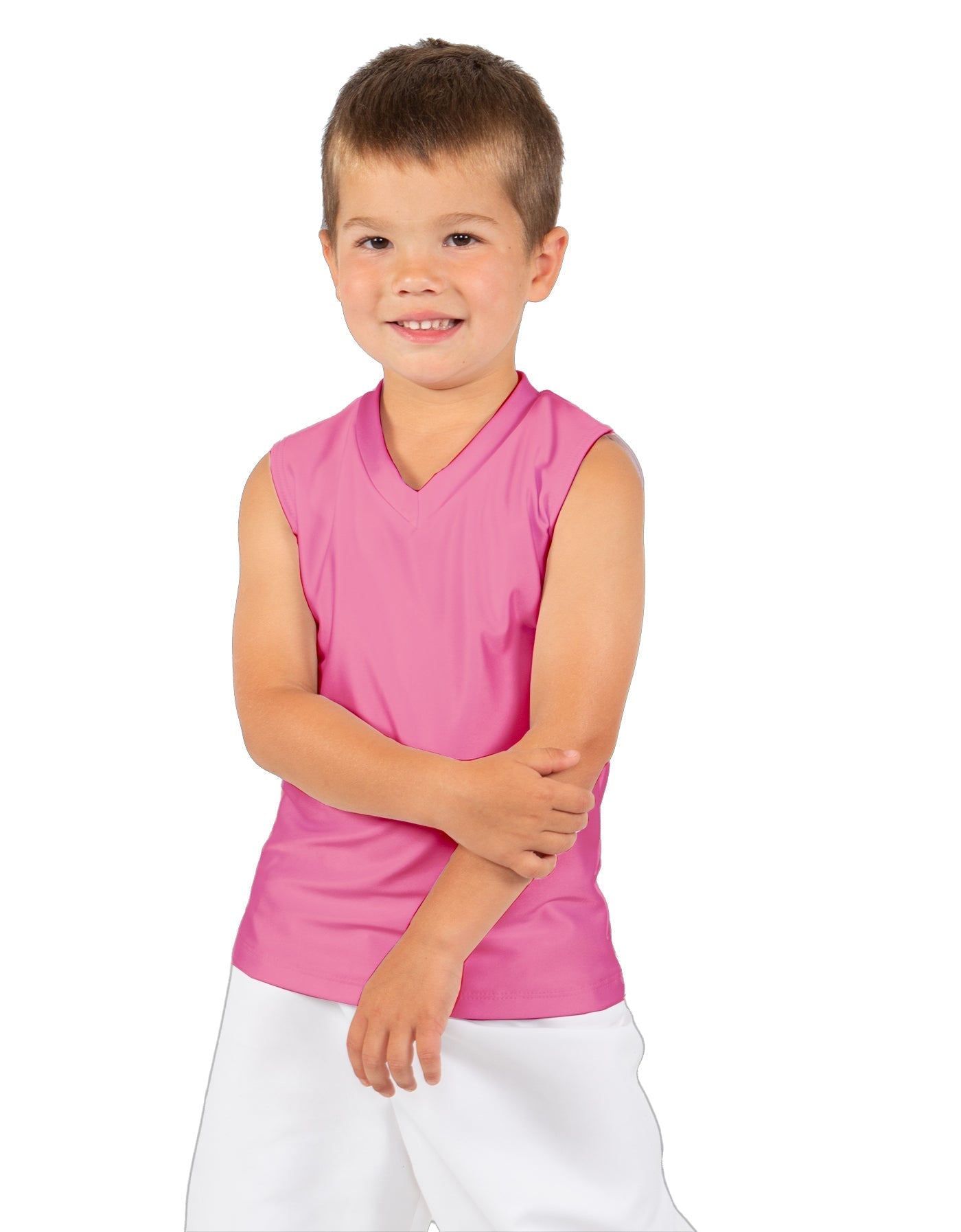 Solid Lycra Sleeveless Vneck Boys Tank