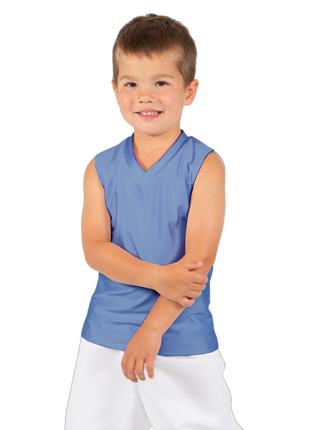 Solid Lycra Sleeveless Vneck Boys Tank