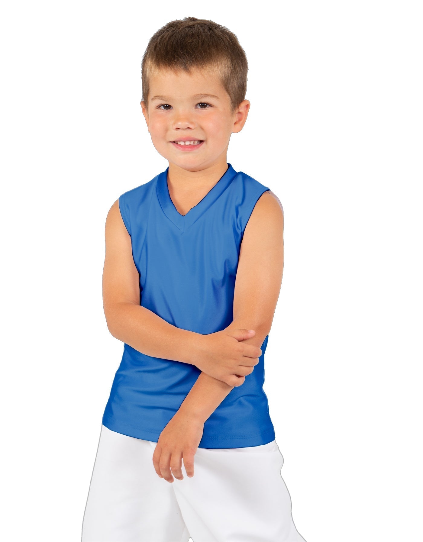 Solid Lycra Sleeveless Vneck Boys Tank