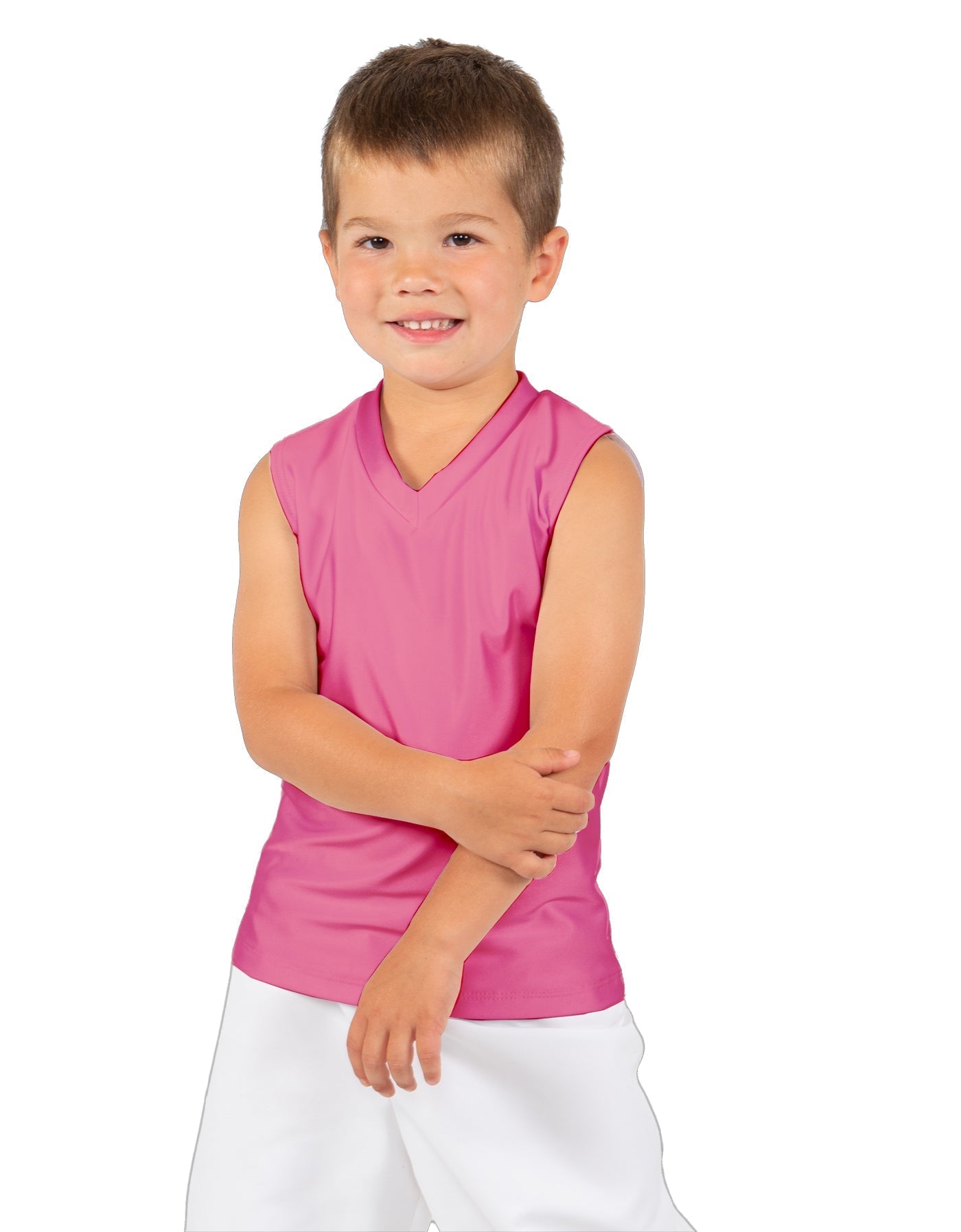 Solid Lycra Sleeveless Vneck Boys Tank