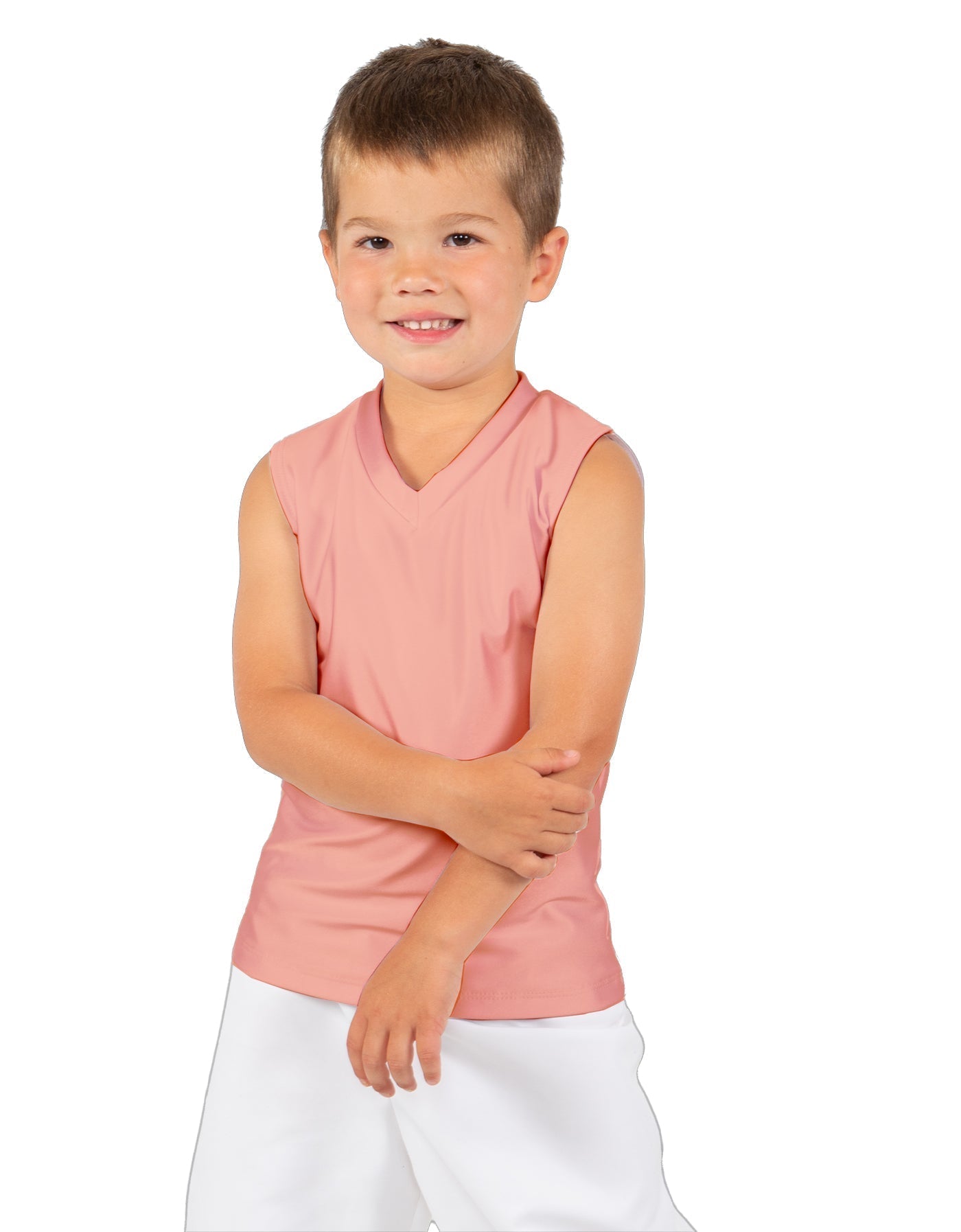 Solid Lycra Sleeveless Vneck Boys Tank