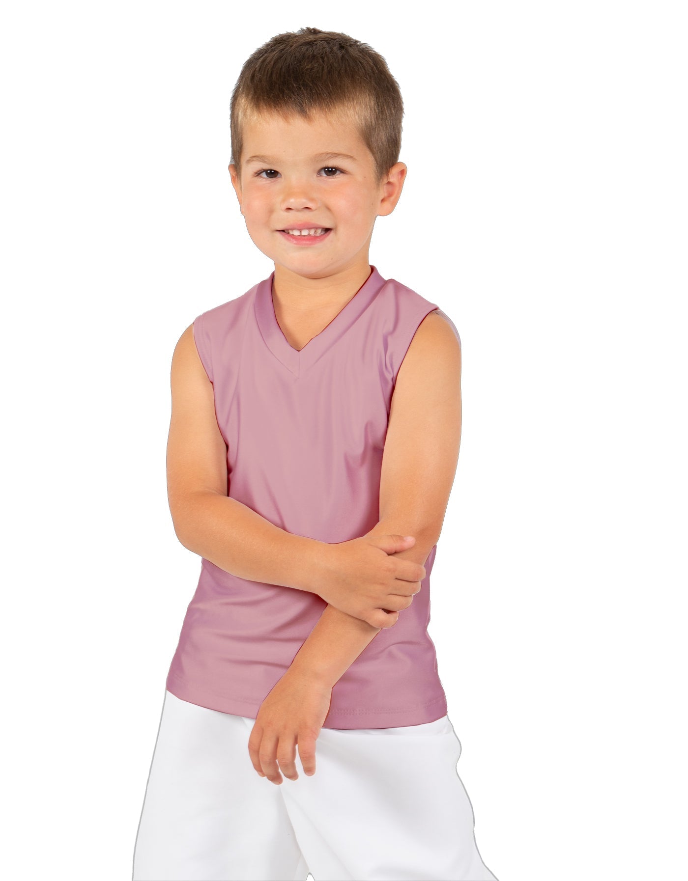 Solid Lycra Sleeveless Vneck Boys Tank