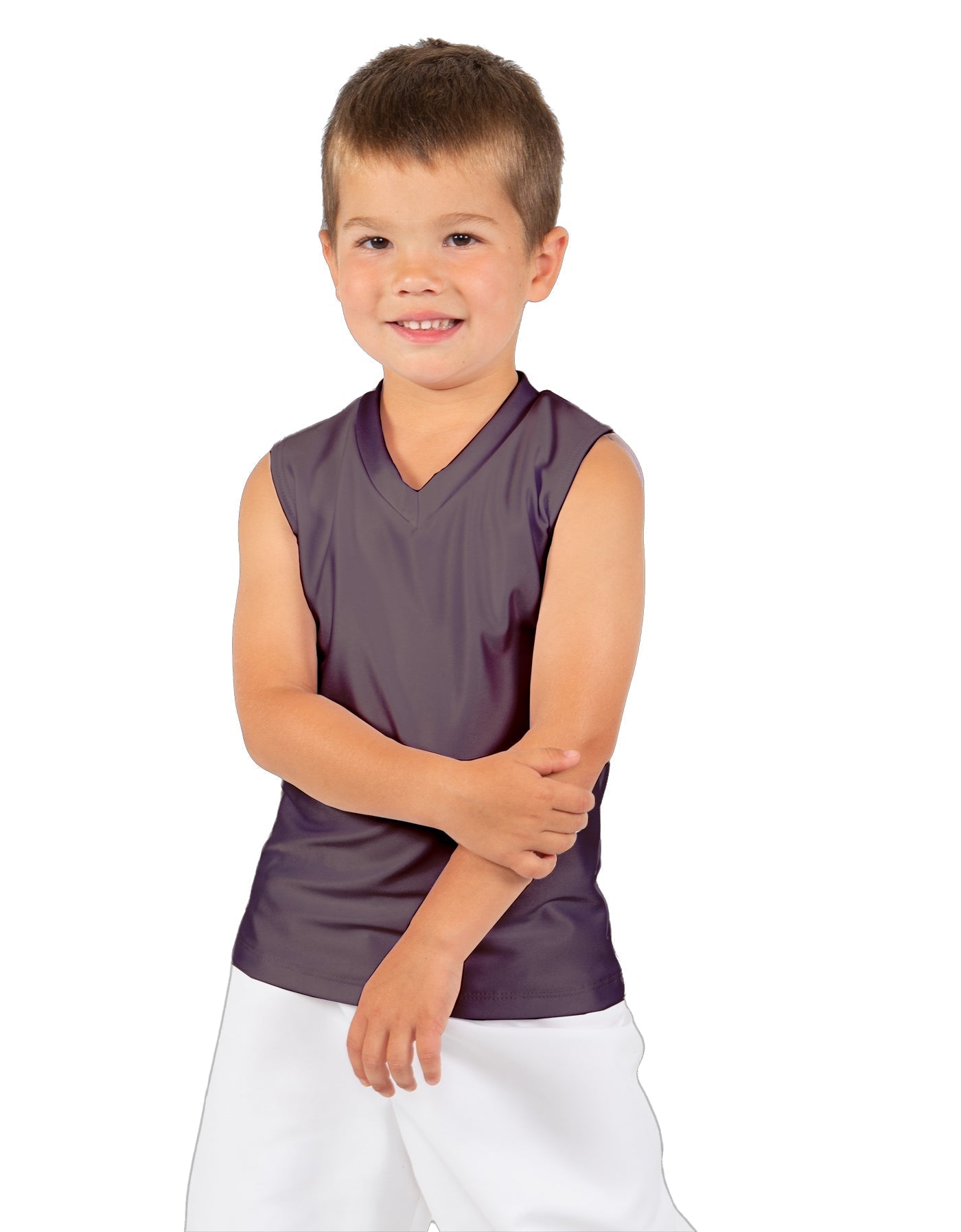 Solid Lycra Sleeveless Vneck Boys Tank