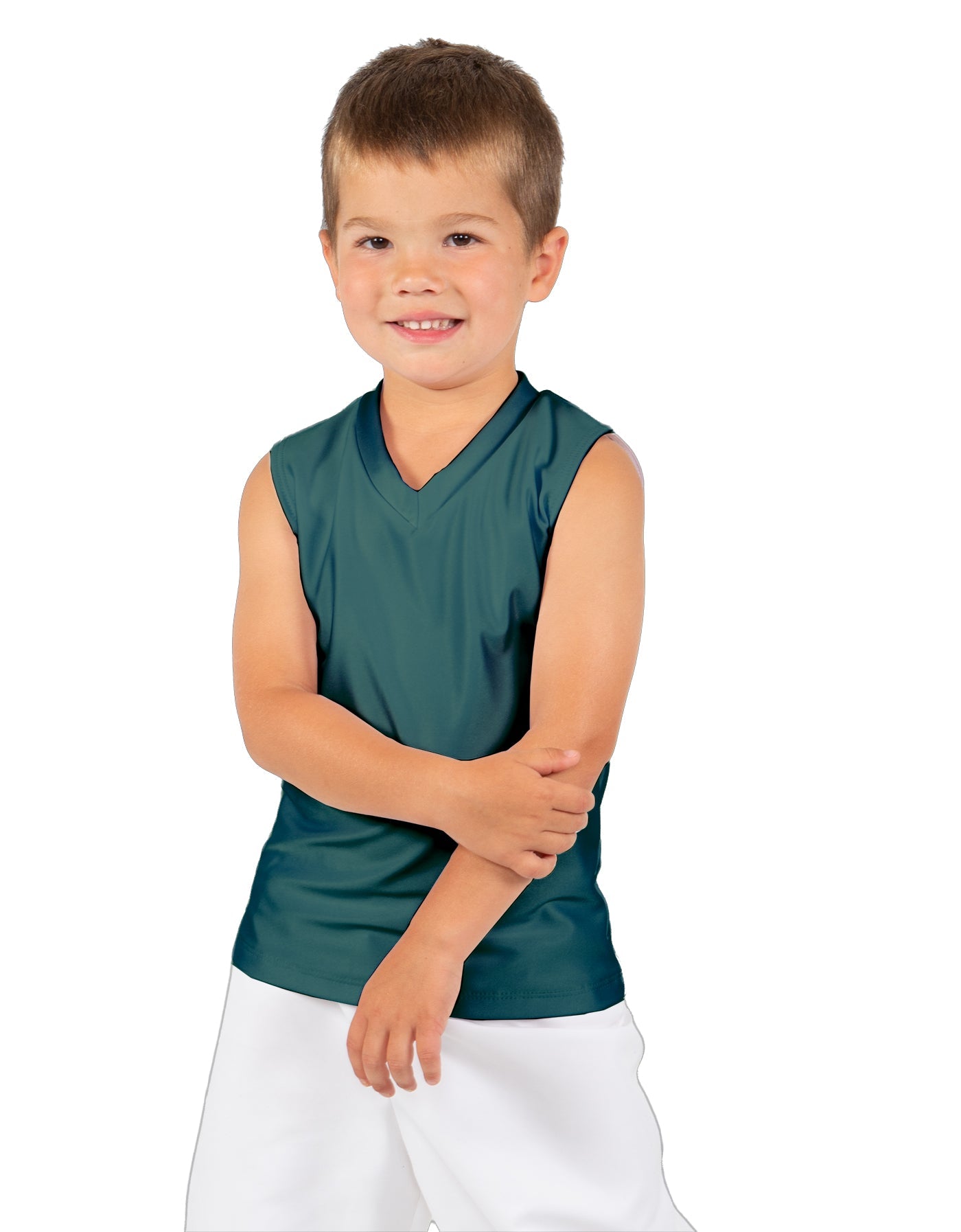 Solid Lycra Sleeveless Vneck Boys Tank