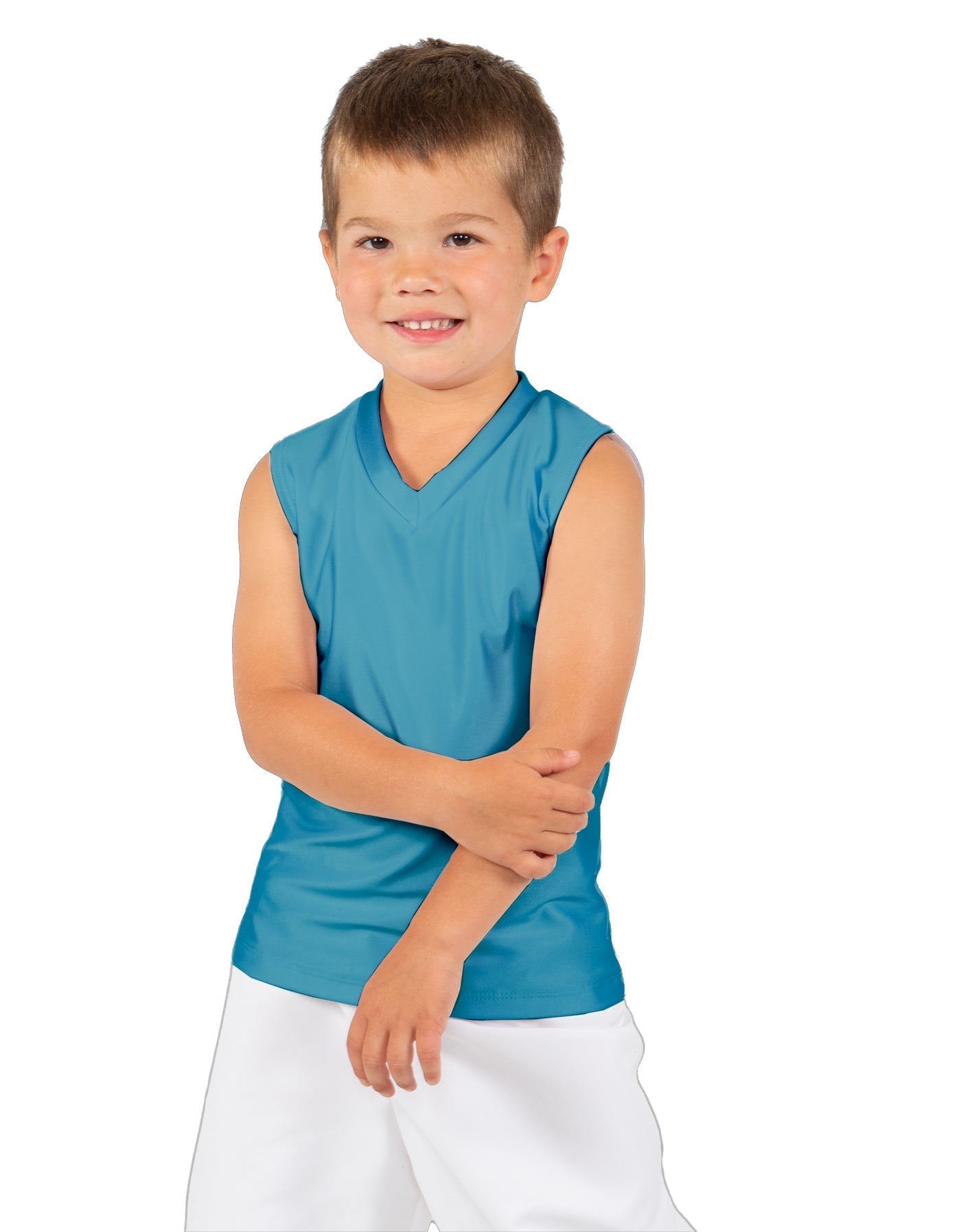 Solid Lycra Sleeveless Vneck Boys Tank
