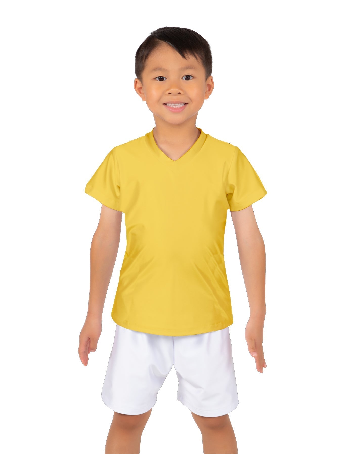 Solid Lycra Boys V-Neck T-Shirt