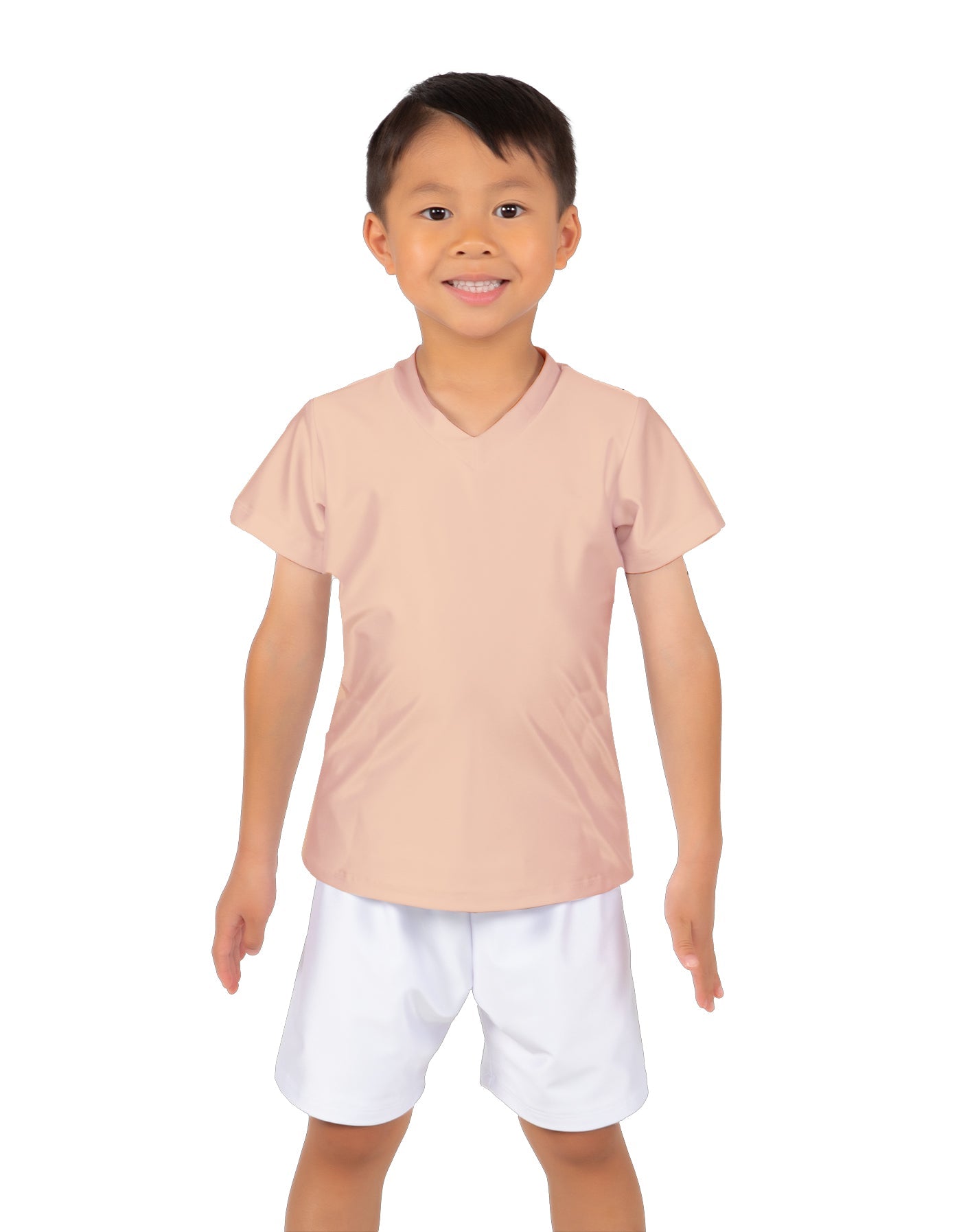 Solid Lycra Boys V-Neck T-Shirt