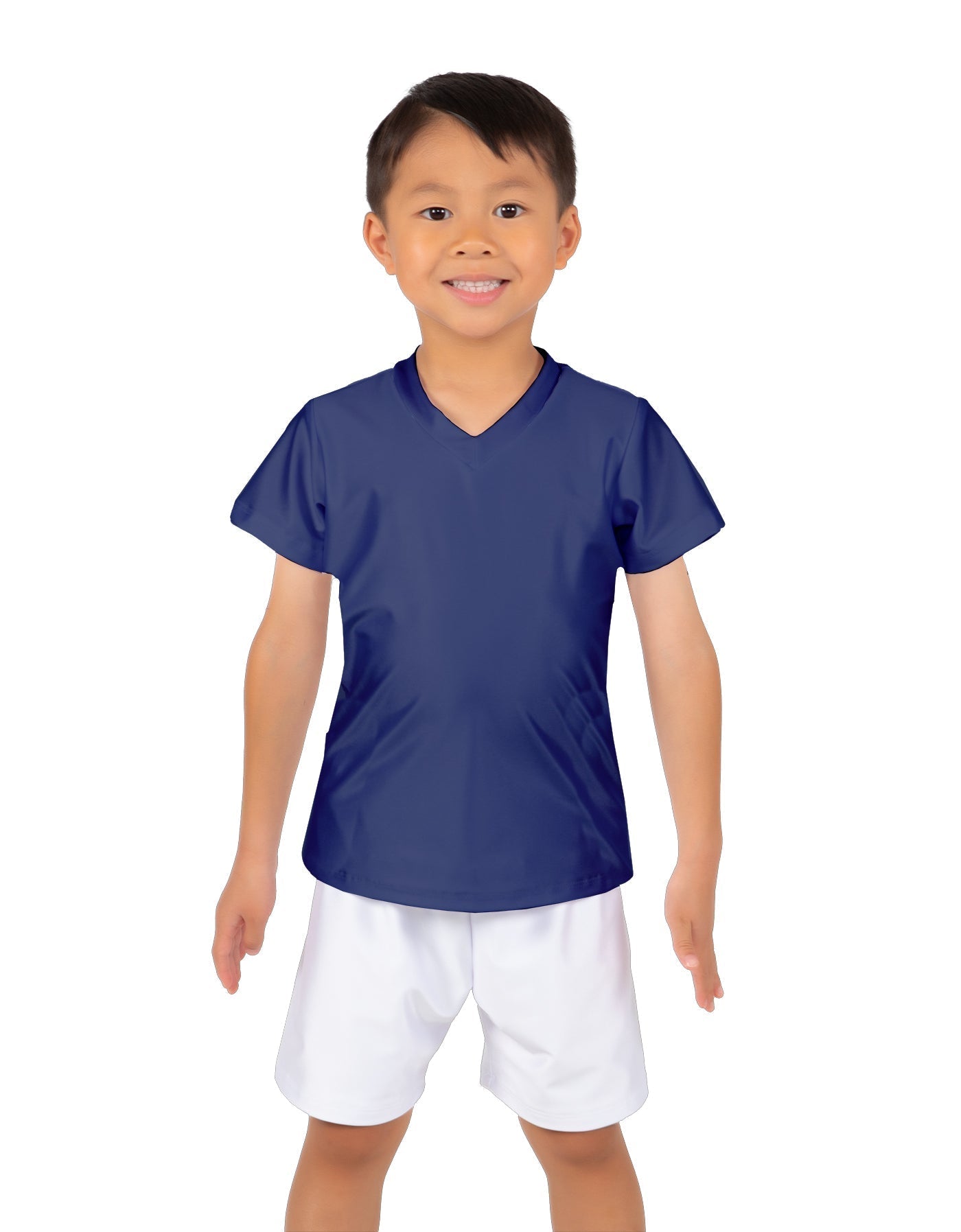 Solid Lycra Boys V-Neck T-Shirt