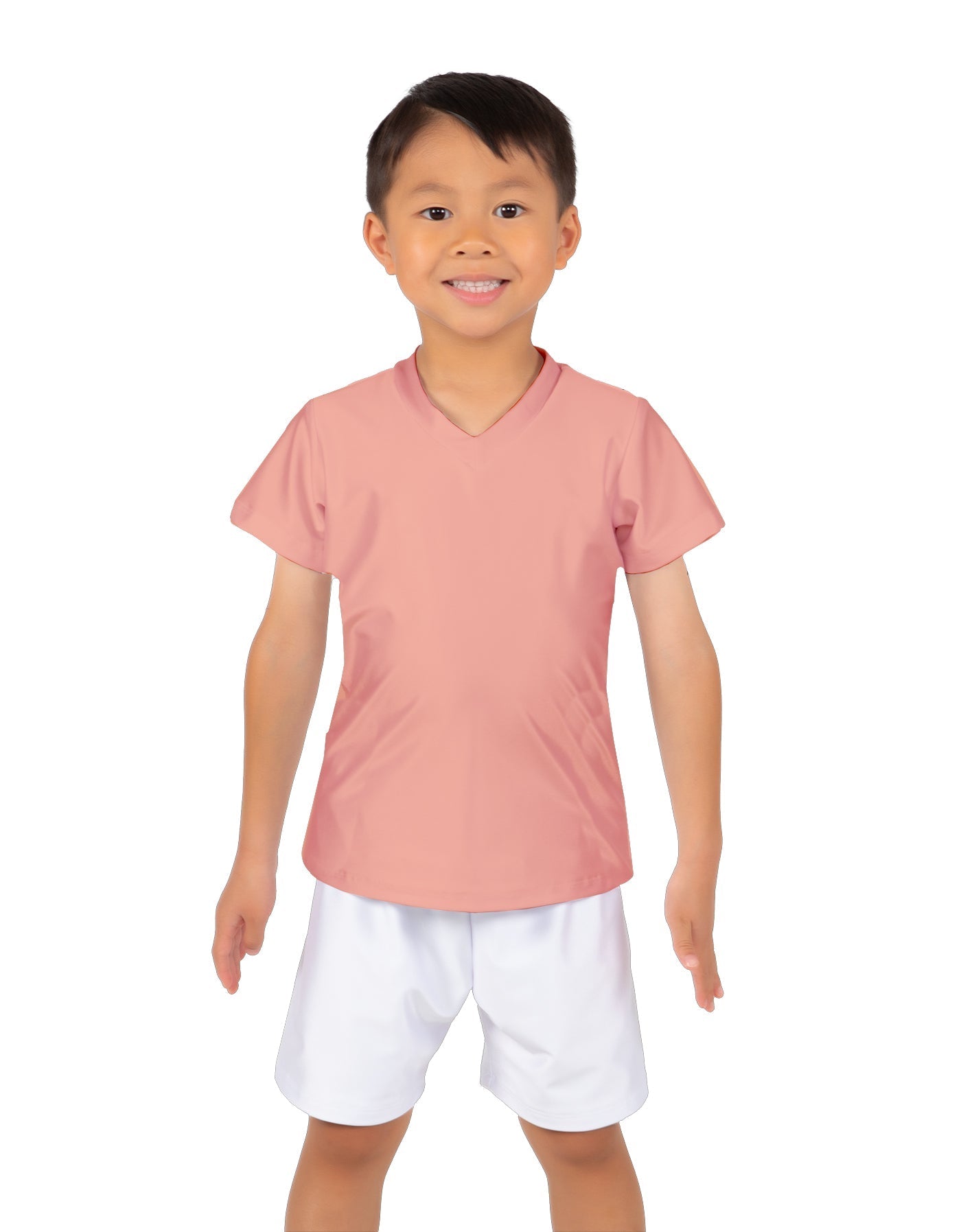 Solid Lycra Boys V-Neck T-Shirt