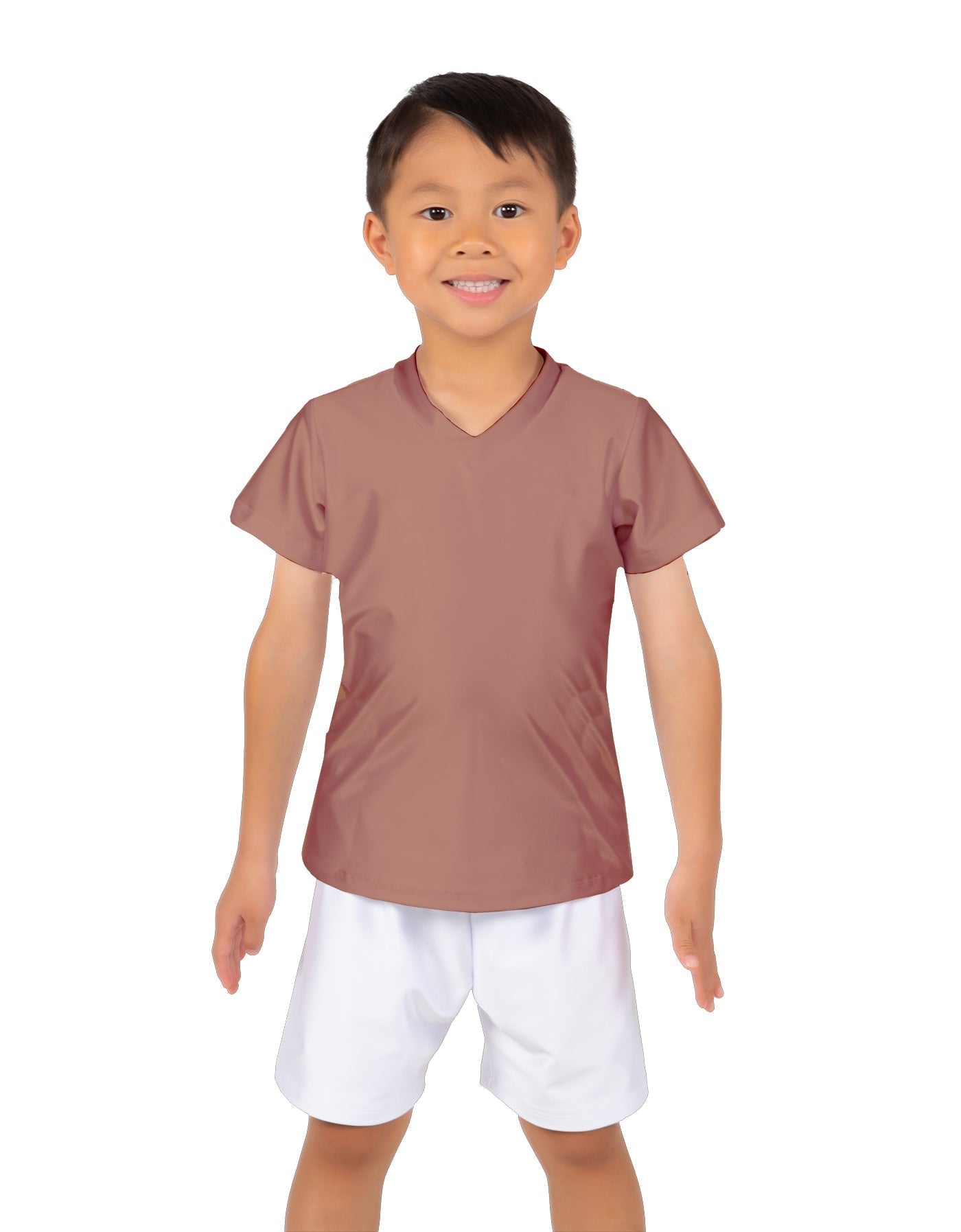 Solid Lycra Boys V-Neck T-Shirt