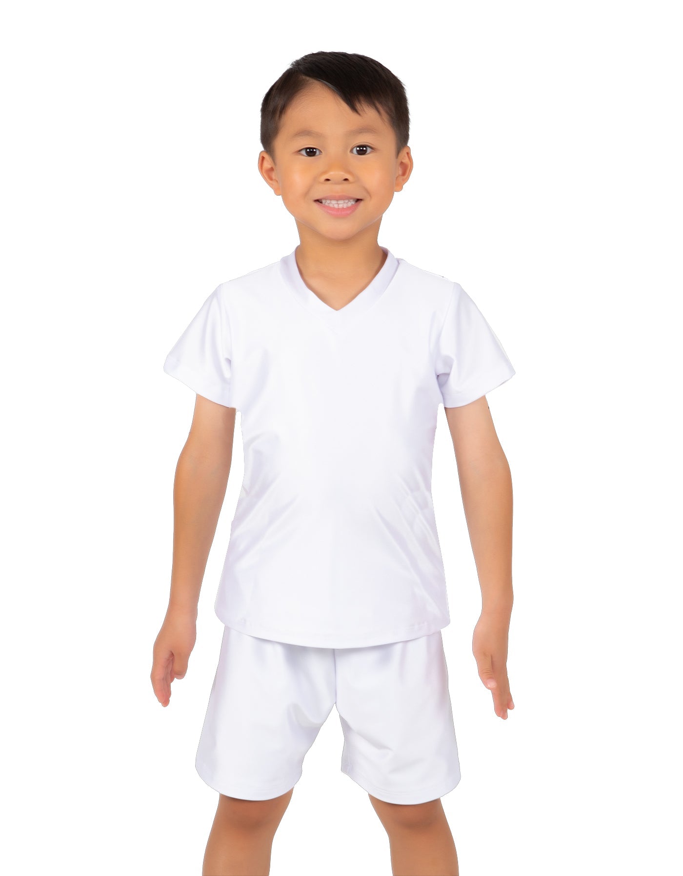Solid Lycra Boys V-Neck T-Shirt