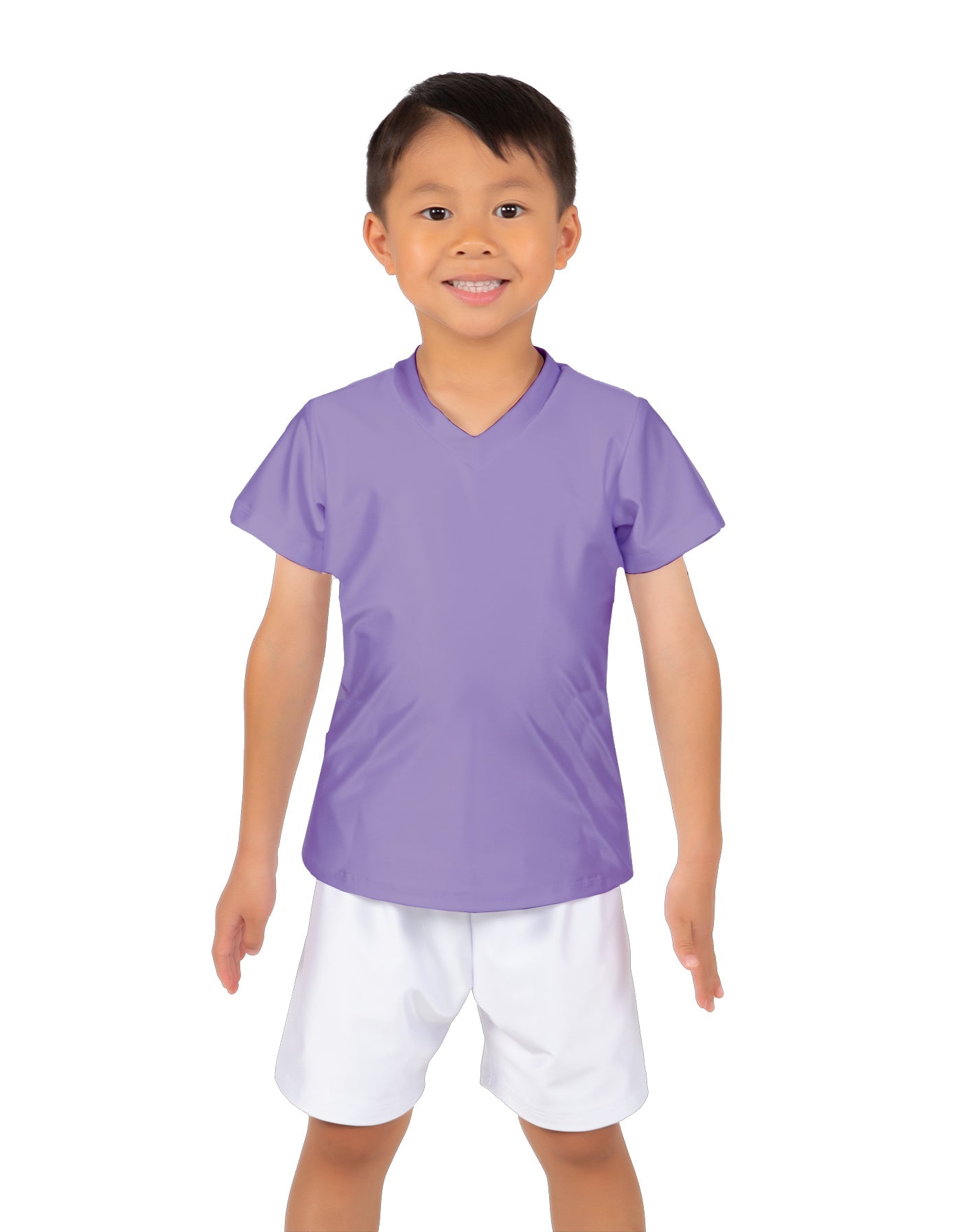 Solid Lycra Boys V-Neck T-Shirt
