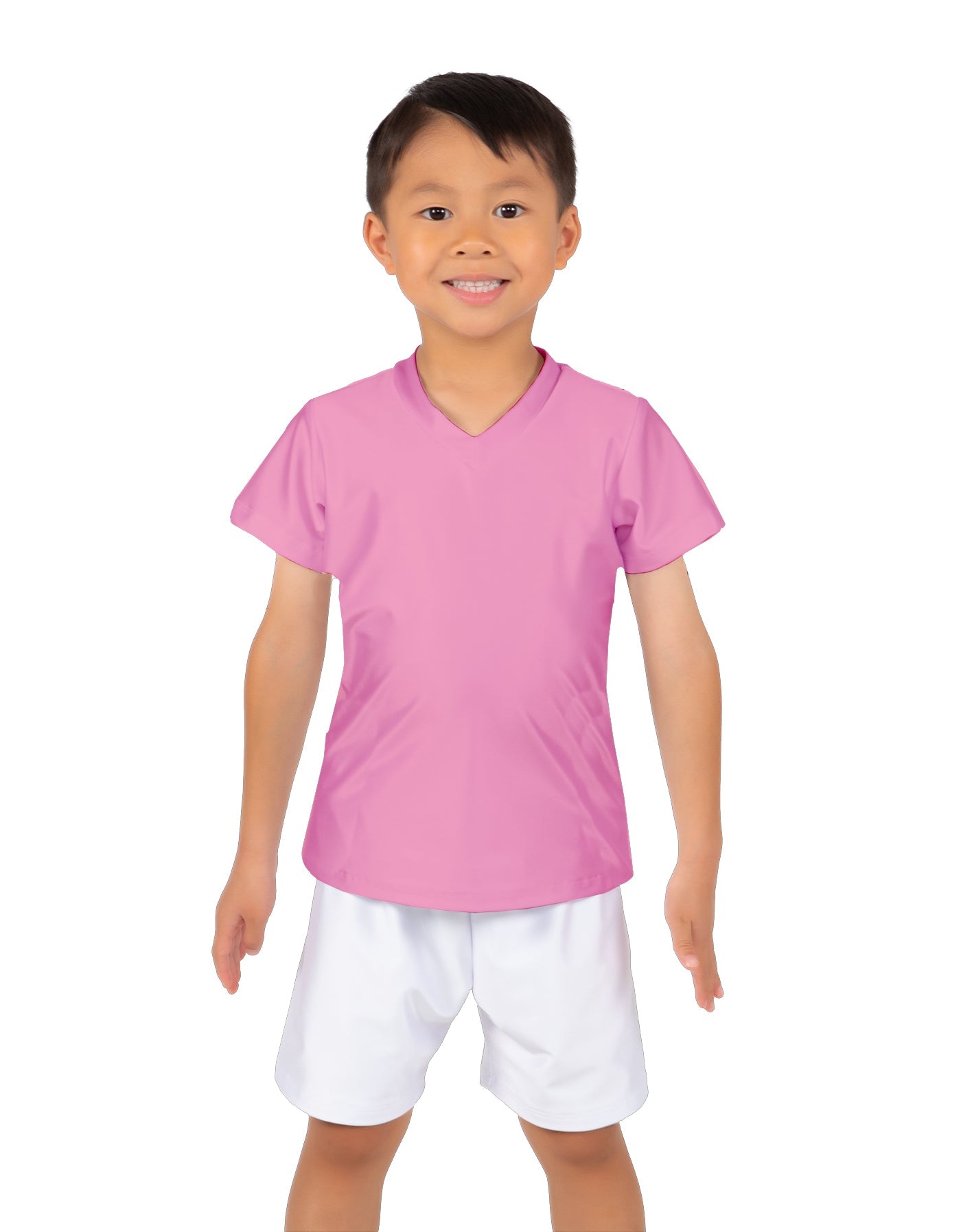 Solid Lycra Boys V-Neck T-Shirt