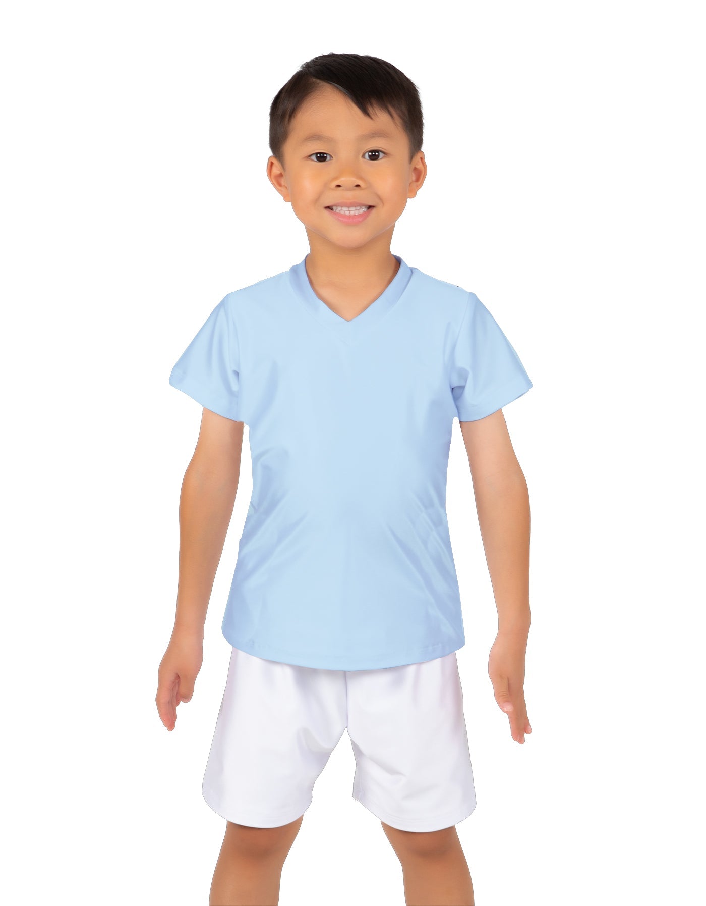 Solid Lycra Boys V-Neck T-Shirt