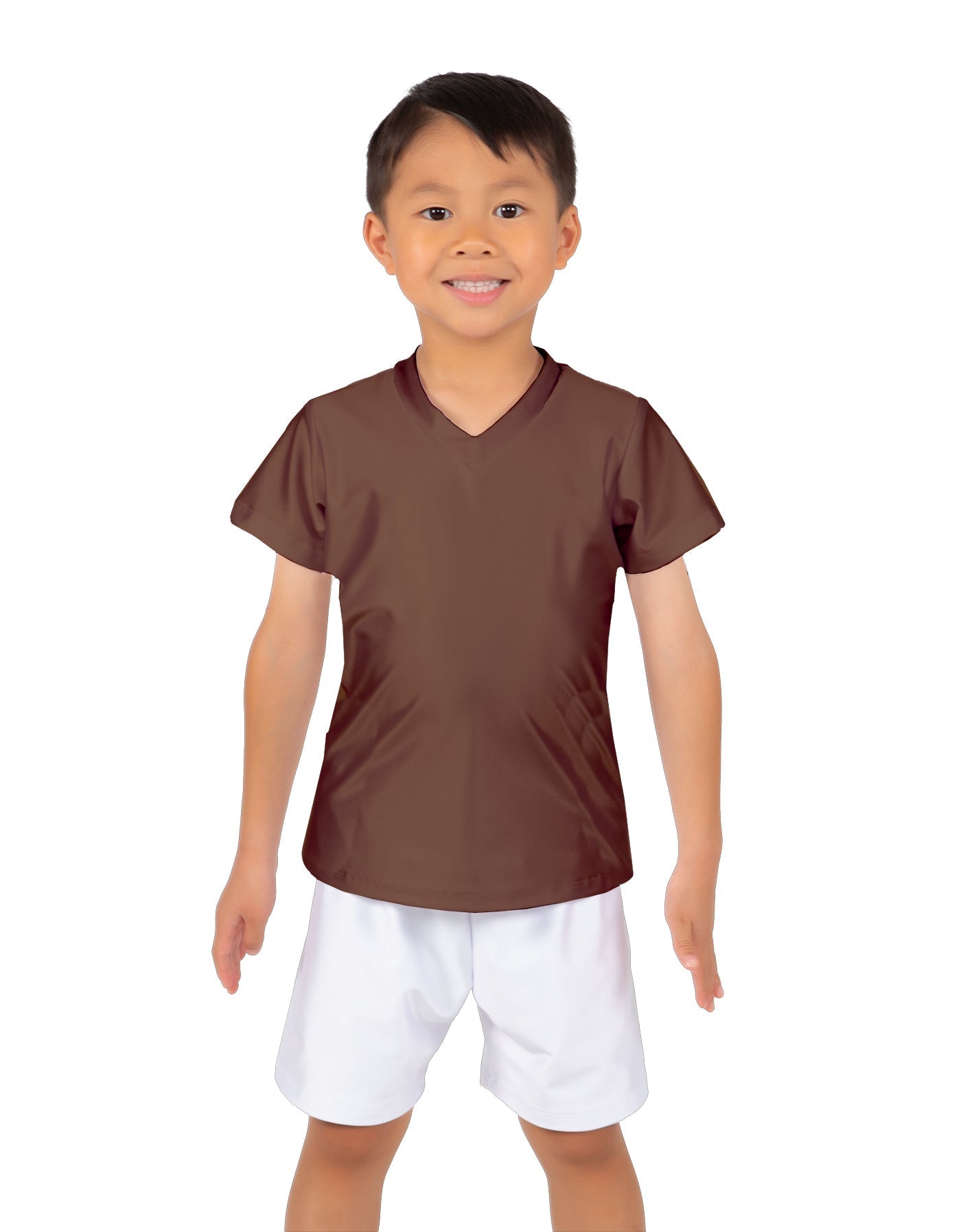 Solid Lycra Boys V-Neck T-Shirt