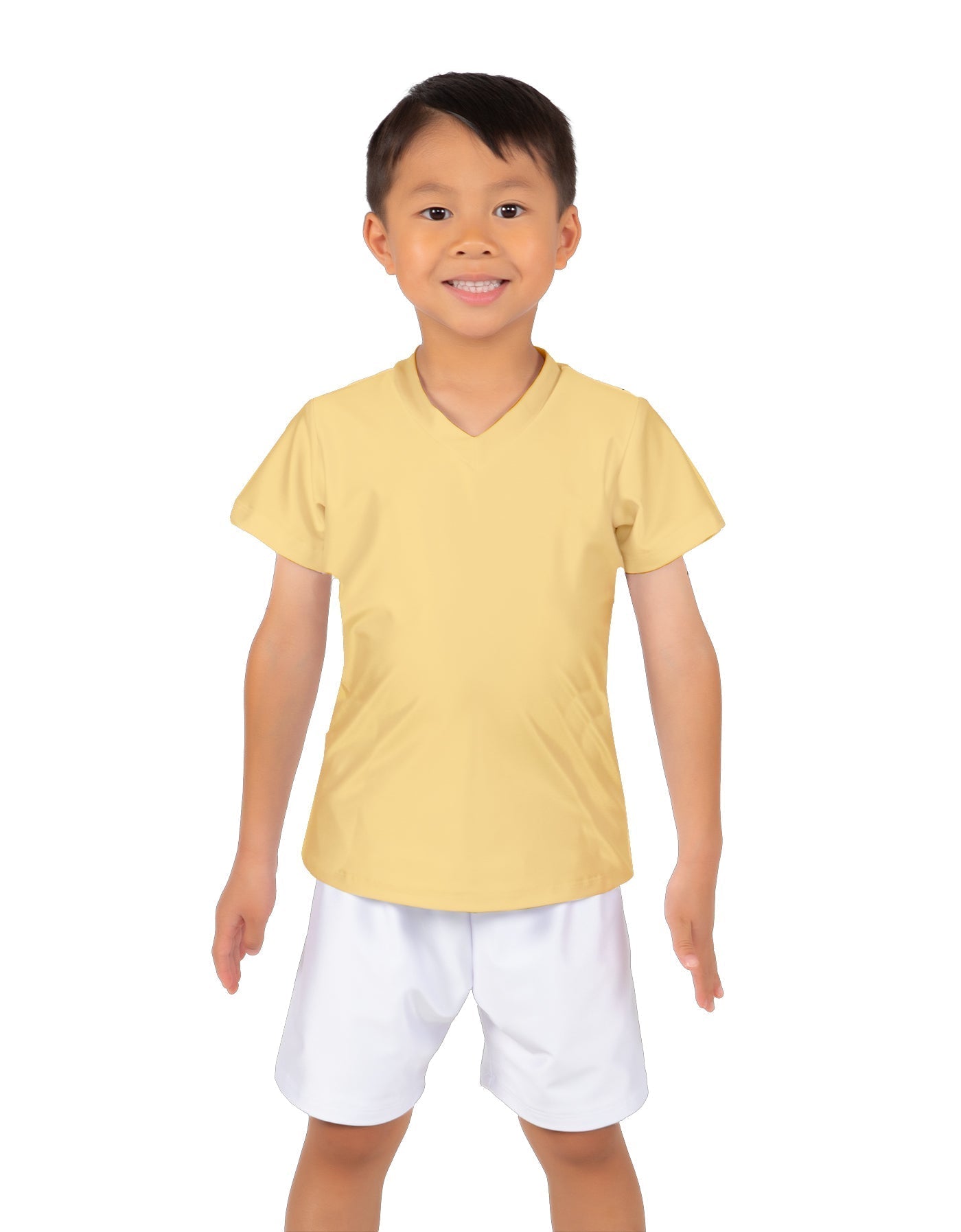 Solid Lycra Boys V-Neck T-Shirt
