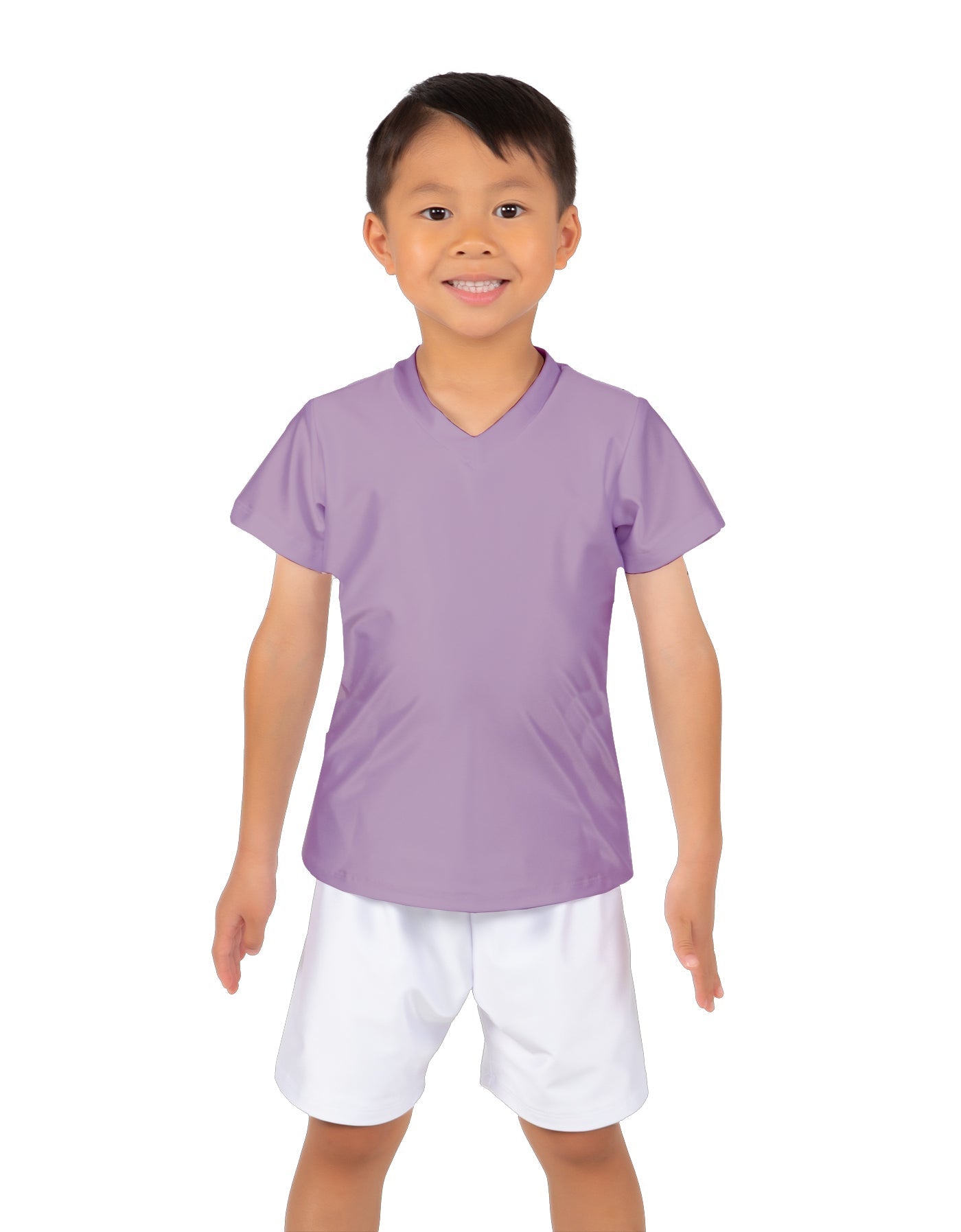 Solid Lycra Boys V-Neck T-Shirt