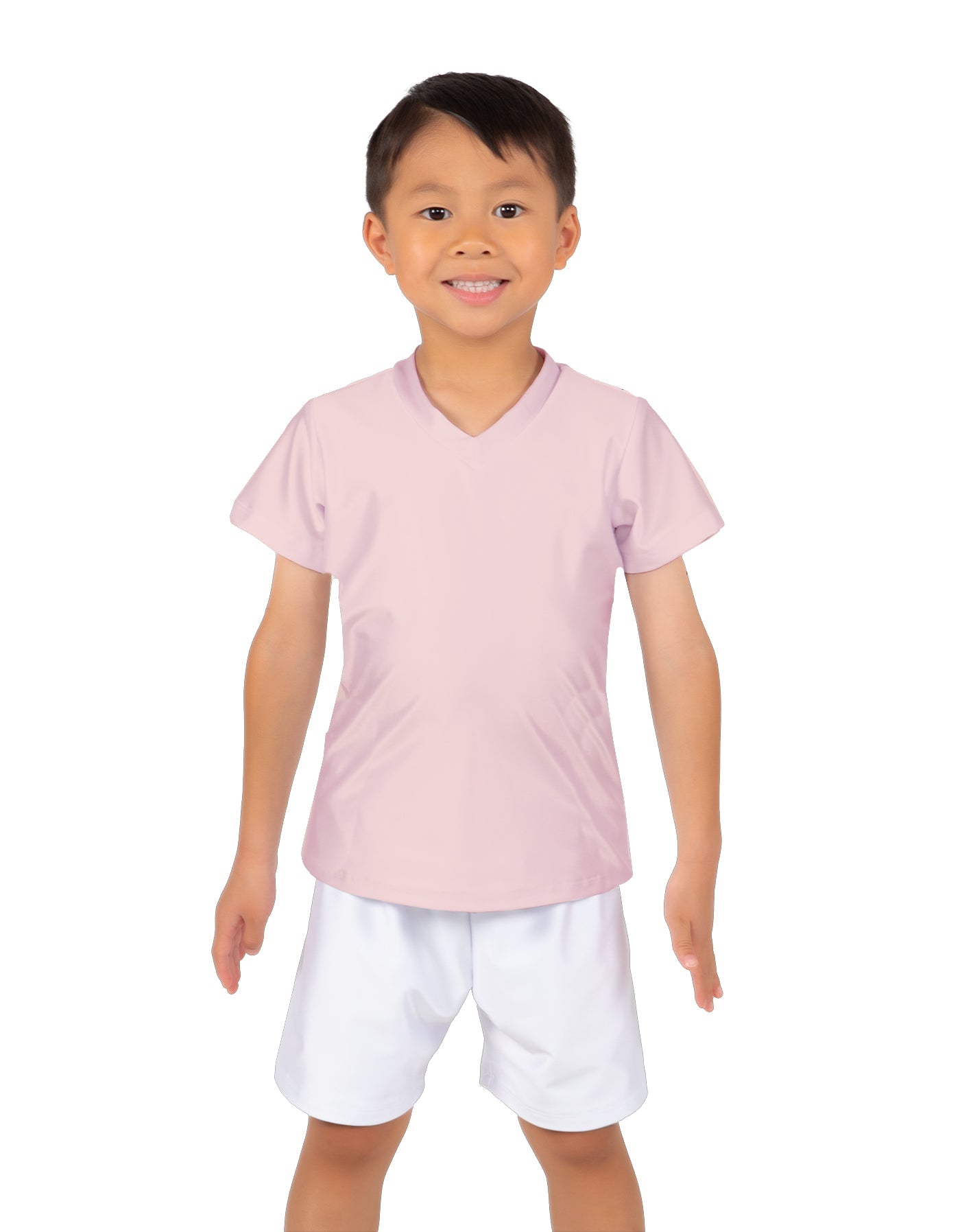 Solid Lycra Boys V-Neck T-Shirt