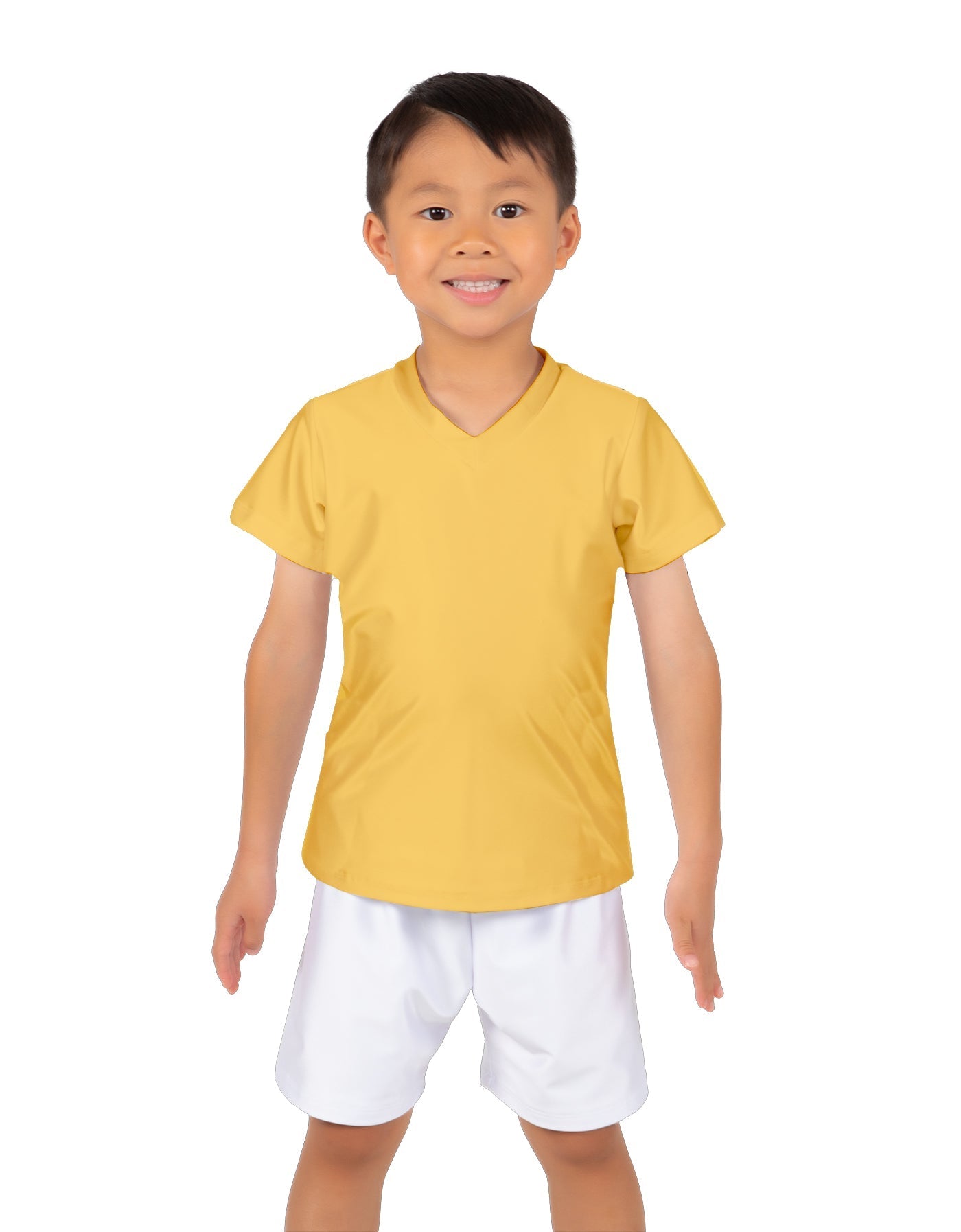 Solid Lycra Boys V-Neck T-Shirt