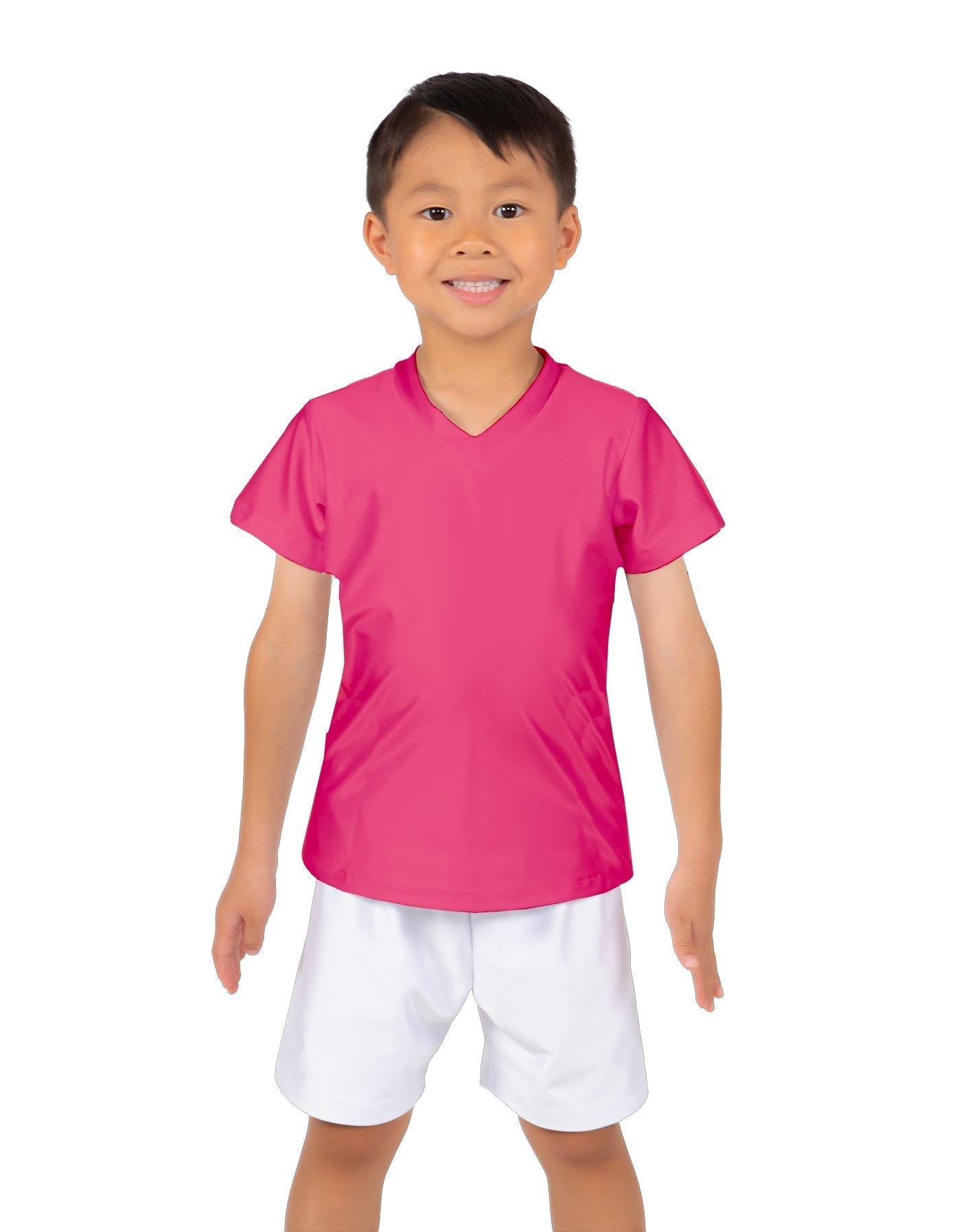 Solid Lycra Boys V-Neck T-Shirt