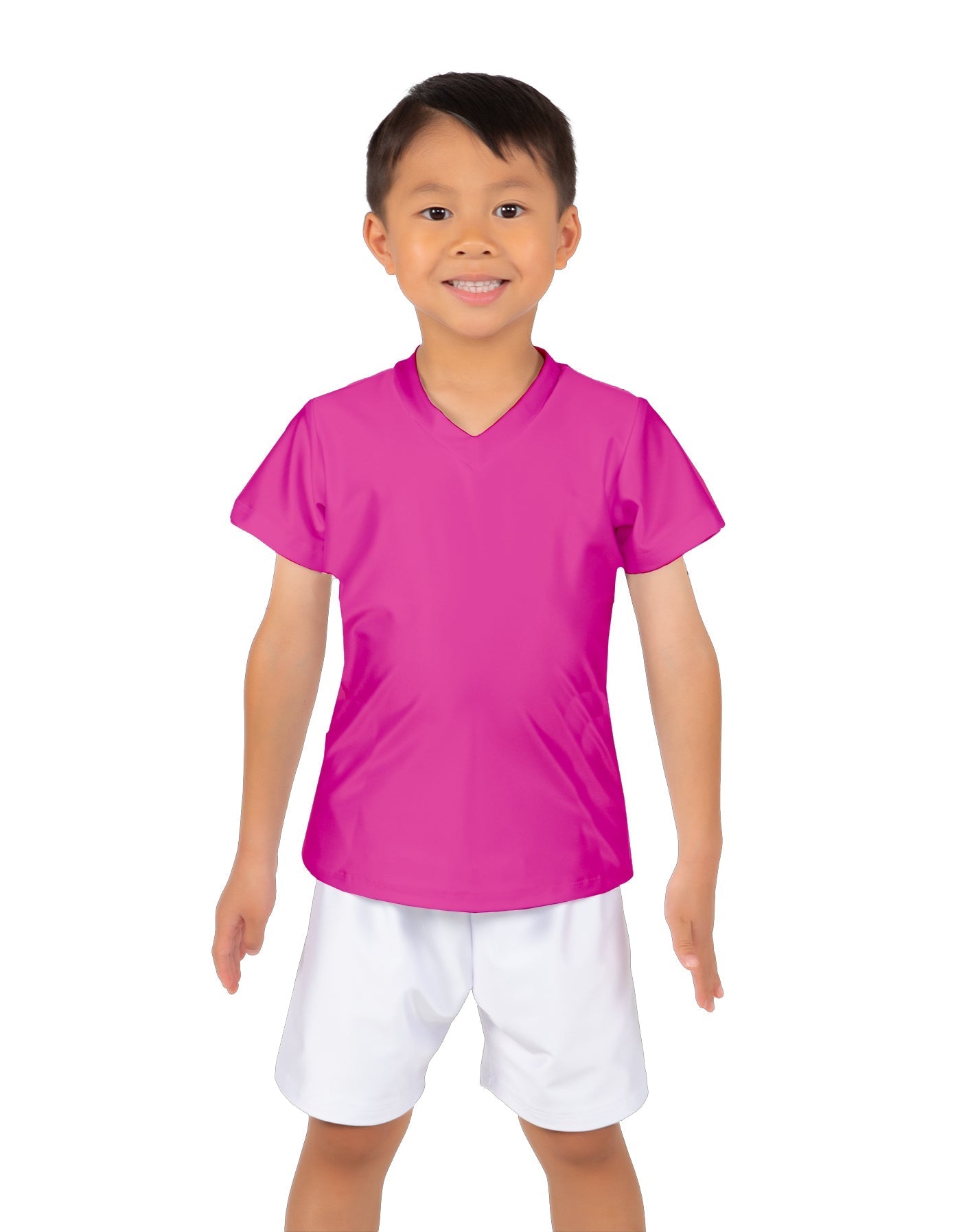 Solid Lycra Boys V-Neck T-Shirt