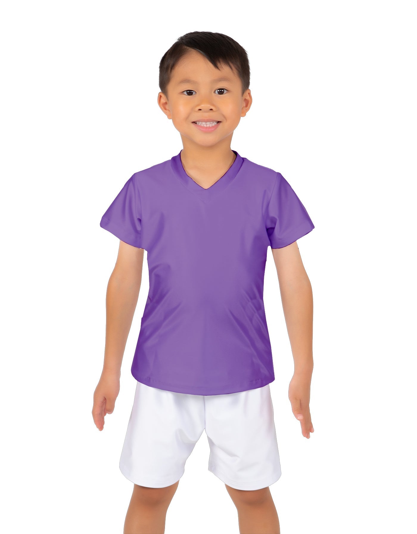 Solid Lycra Boys V-Neck T-Shirt