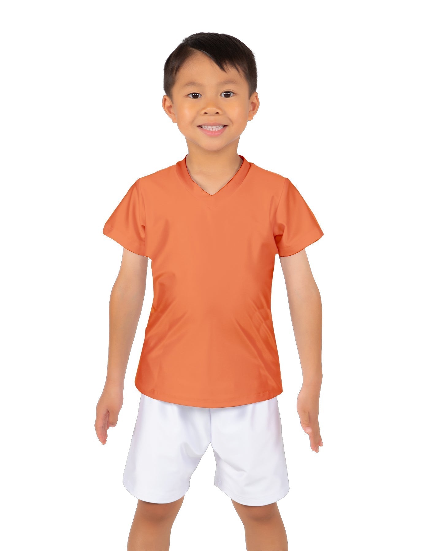 Solid Lycra Boys V-Neck T-Shirt