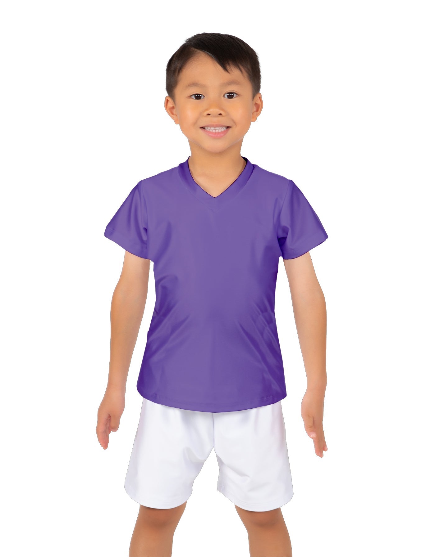 Solid Lycra Boys V-Neck T-Shirt