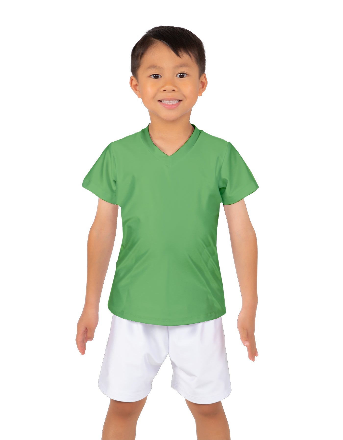 Solid Lycra Boys V-Neck T-Shirt