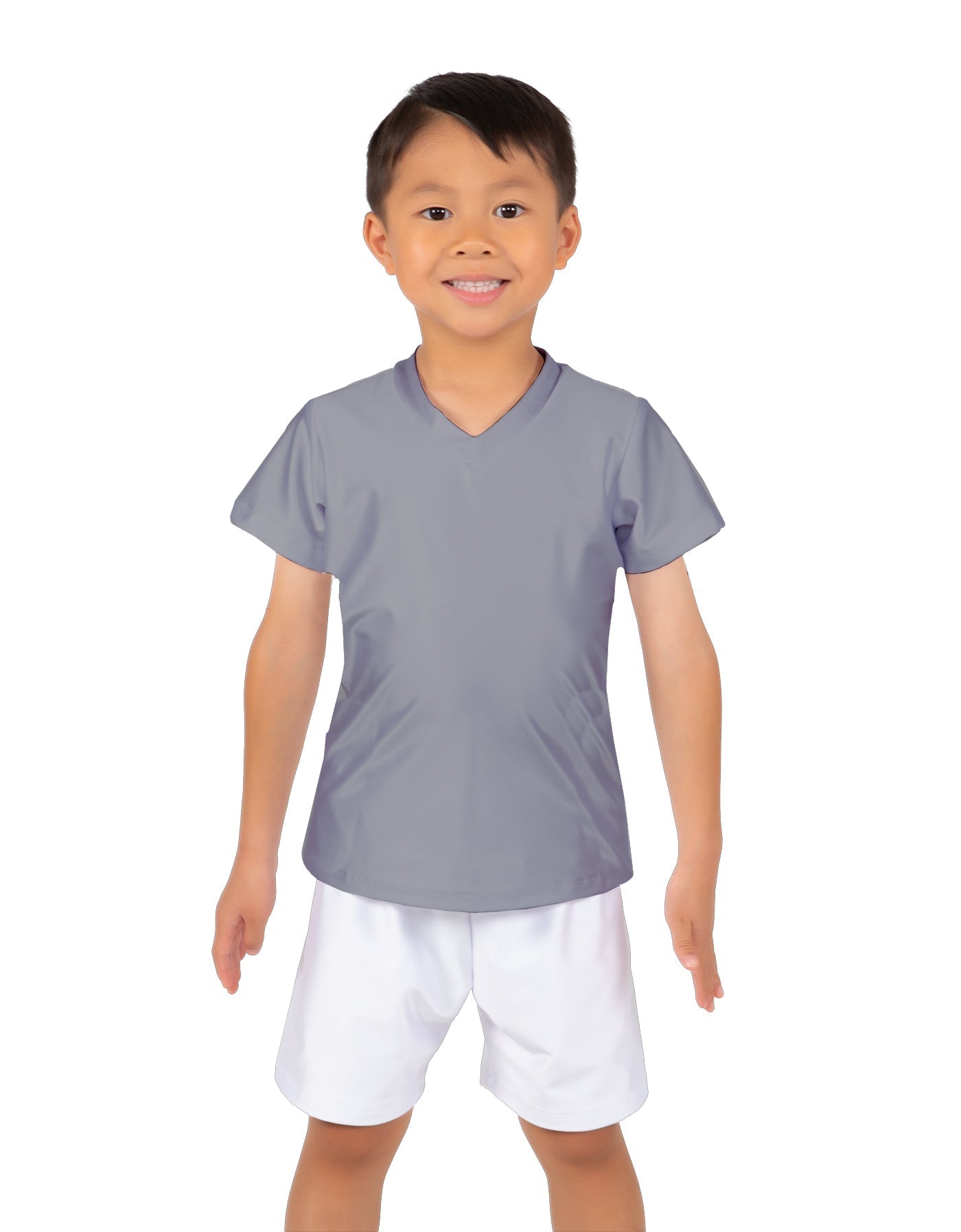 Solid Lycra Boys V-Neck T-Shirt