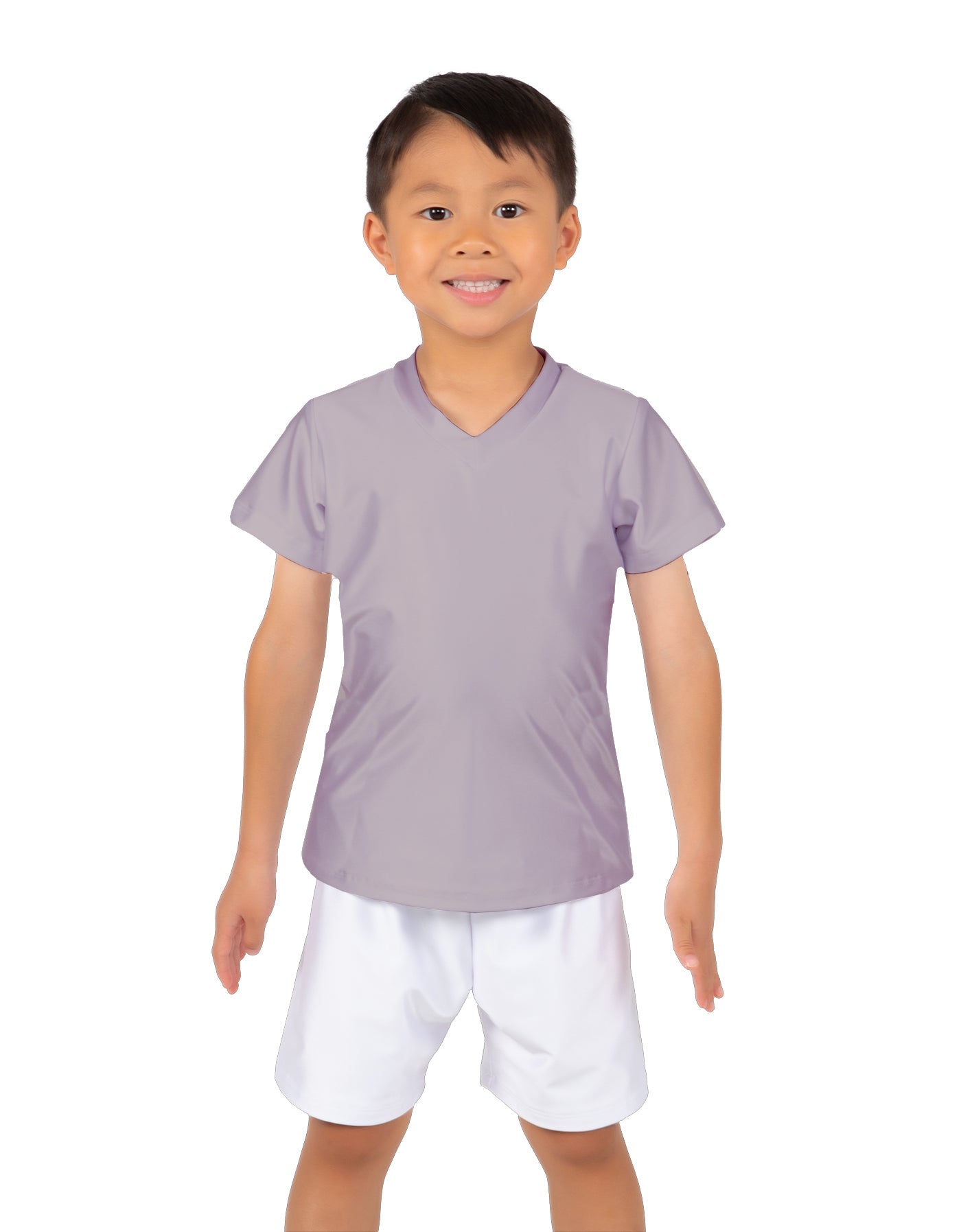 Solid Lycra Boys V-Neck T-Shirt