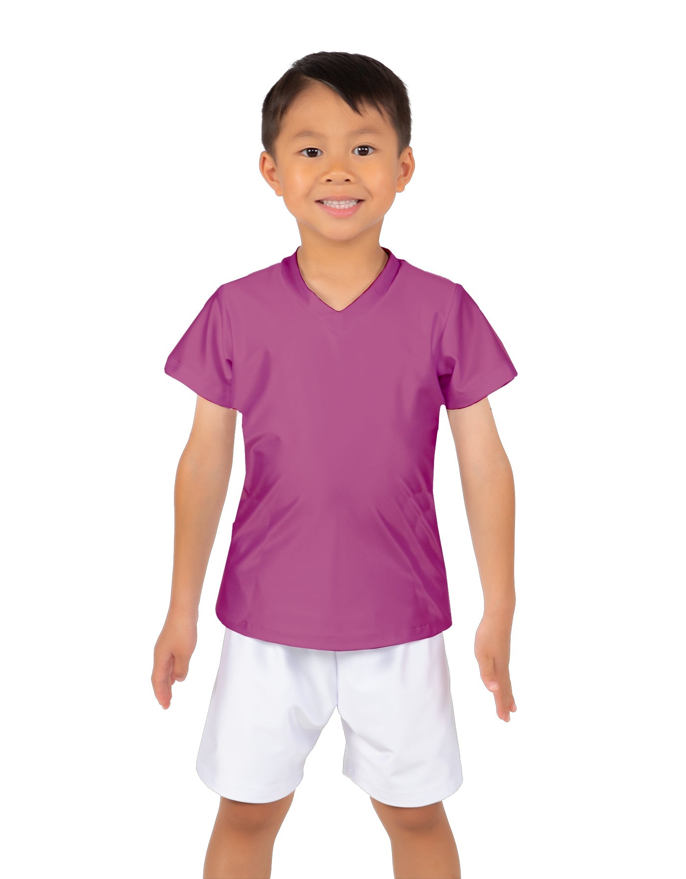 Solid Lycra Boys V-Neck T-Shirt