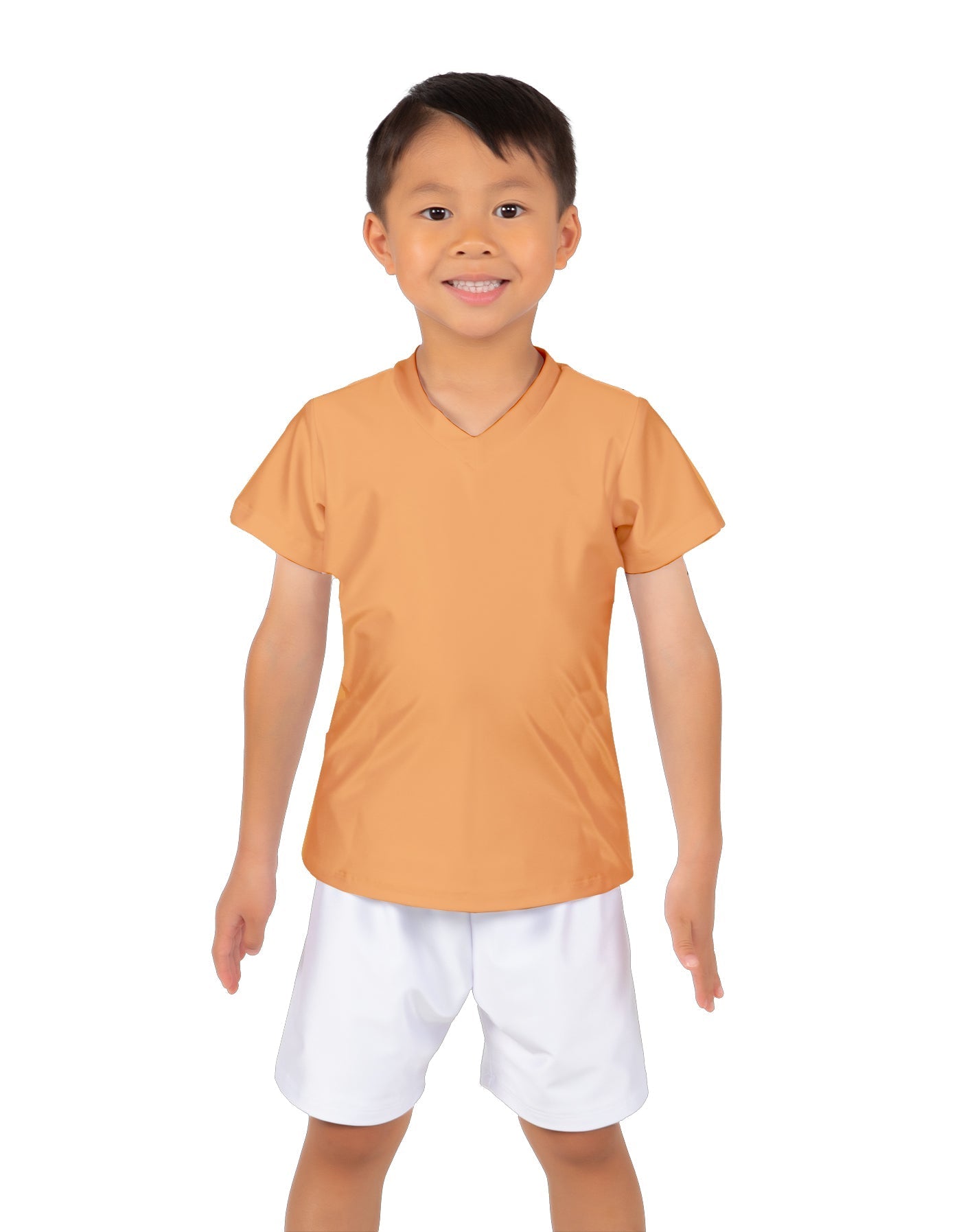 Solid Lycra Boys V-Neck T-Shirt