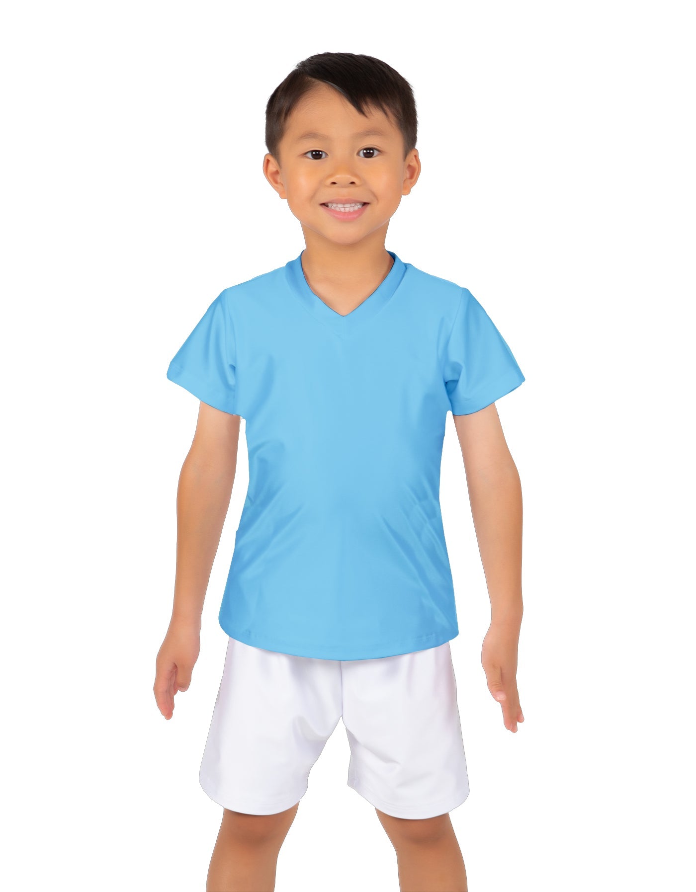 Solid Lycra Boys V-Neck T-Shirt