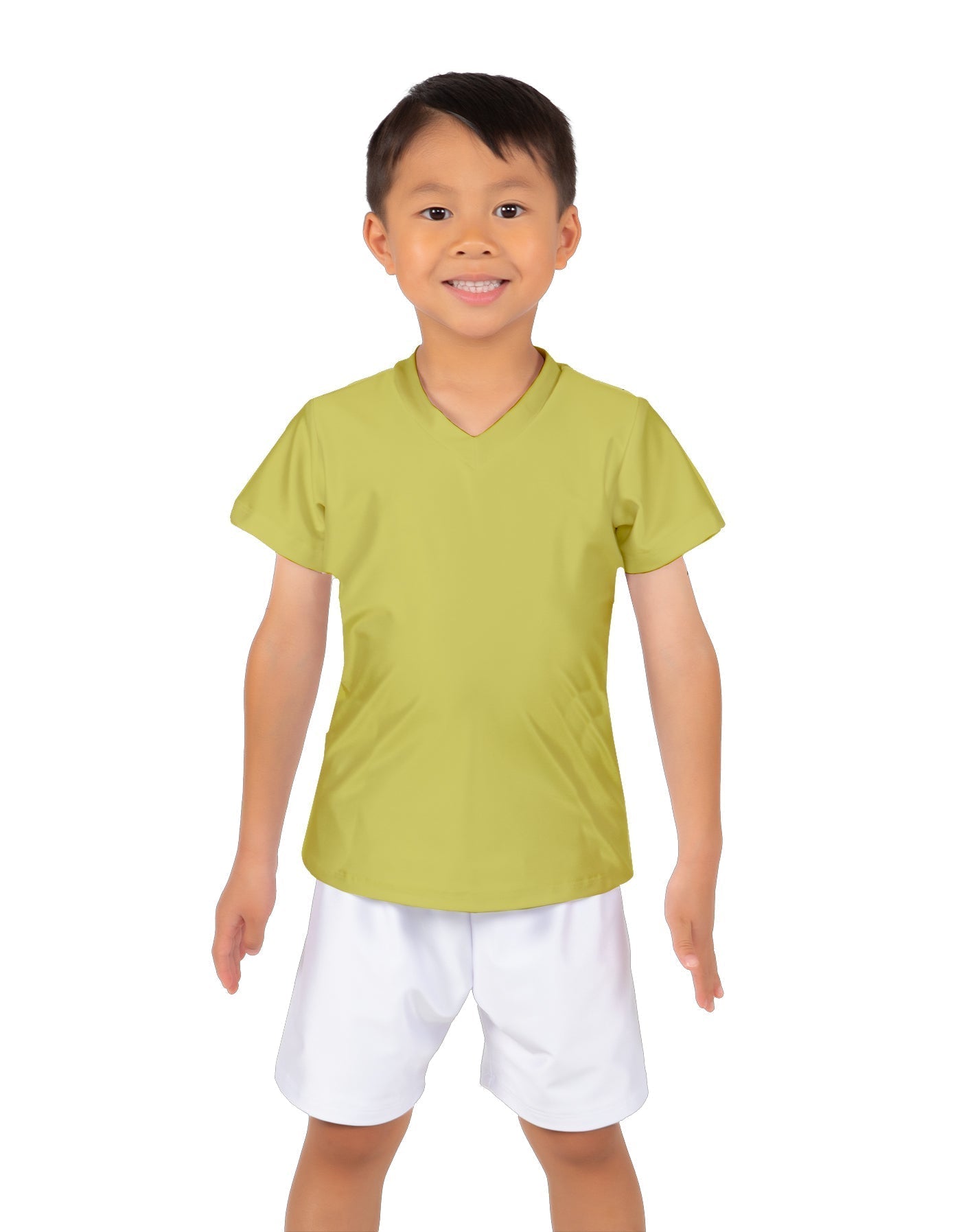 Solid Lycra Boys V-Neck T-Shirt