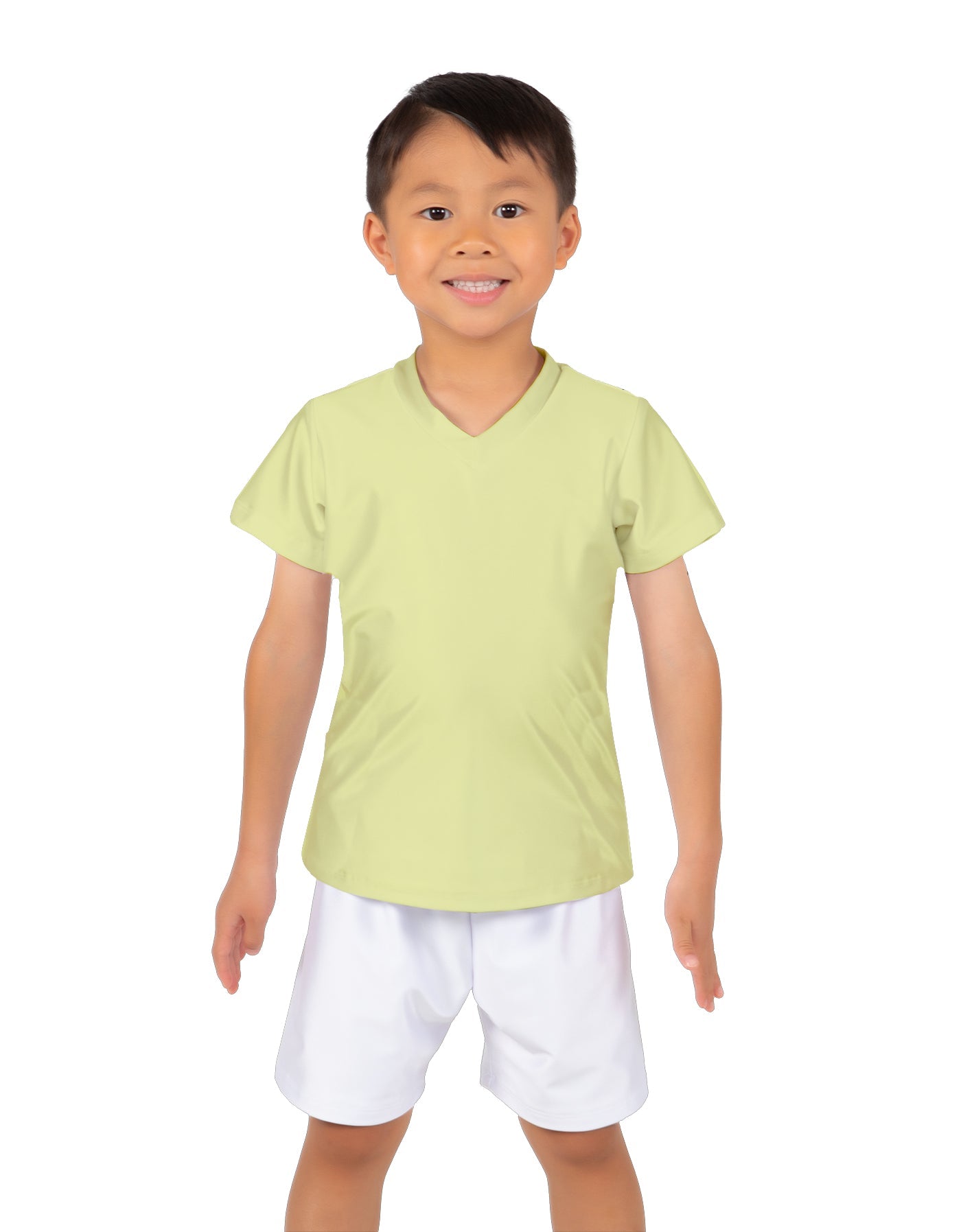 Solid Lycra Boys V-Neck T-Shirt