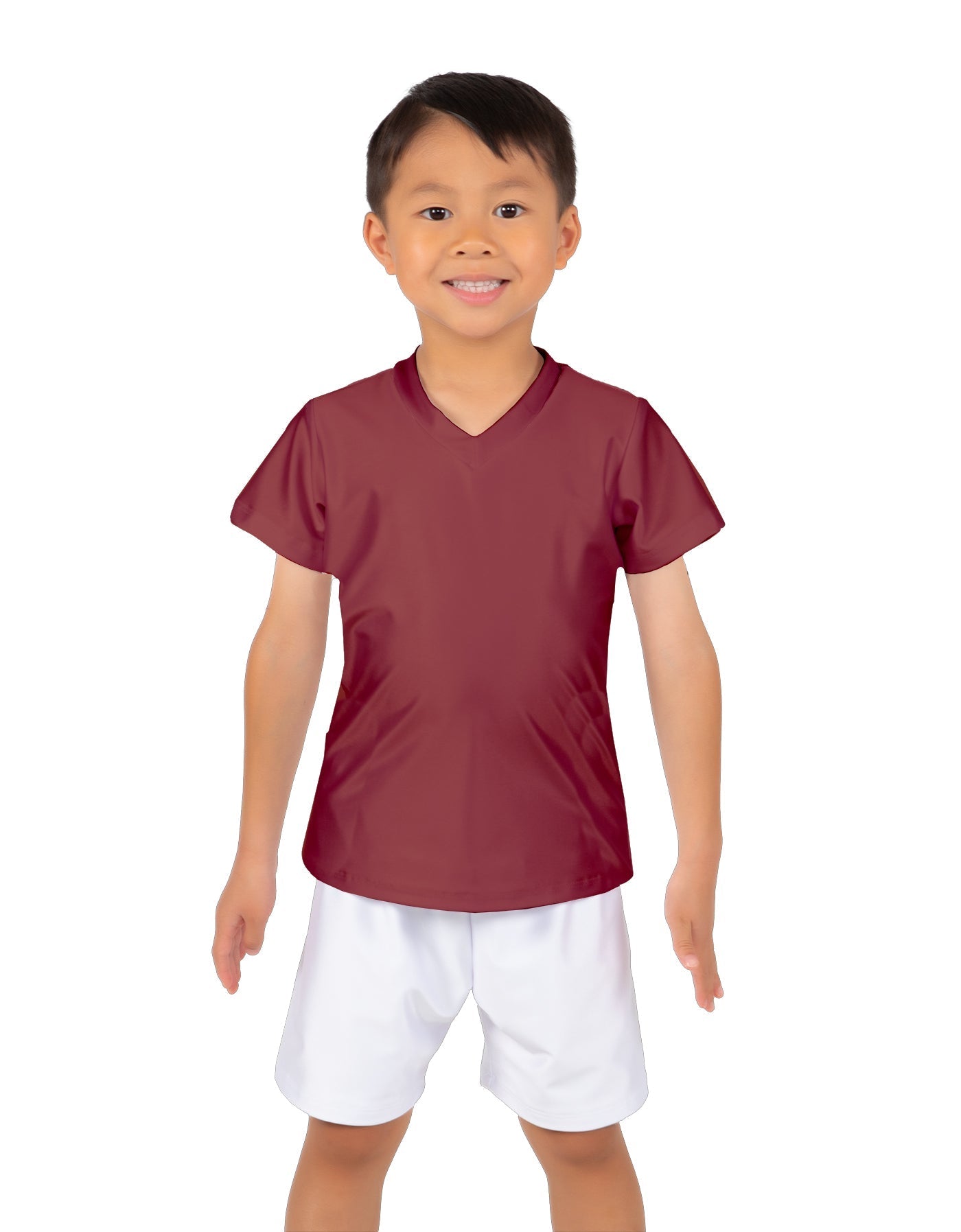 Solid Lycra Boys V-Neck T-Shirt
