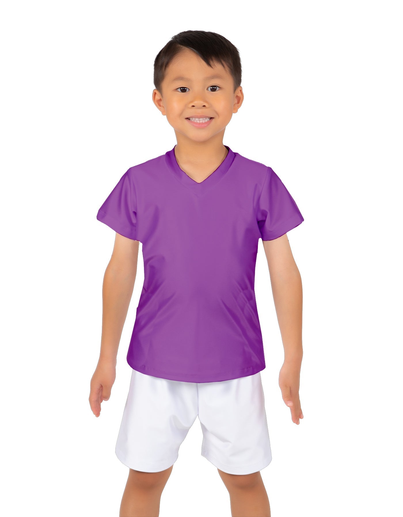 Solid Lycra Boys V-Neck T-Shirt