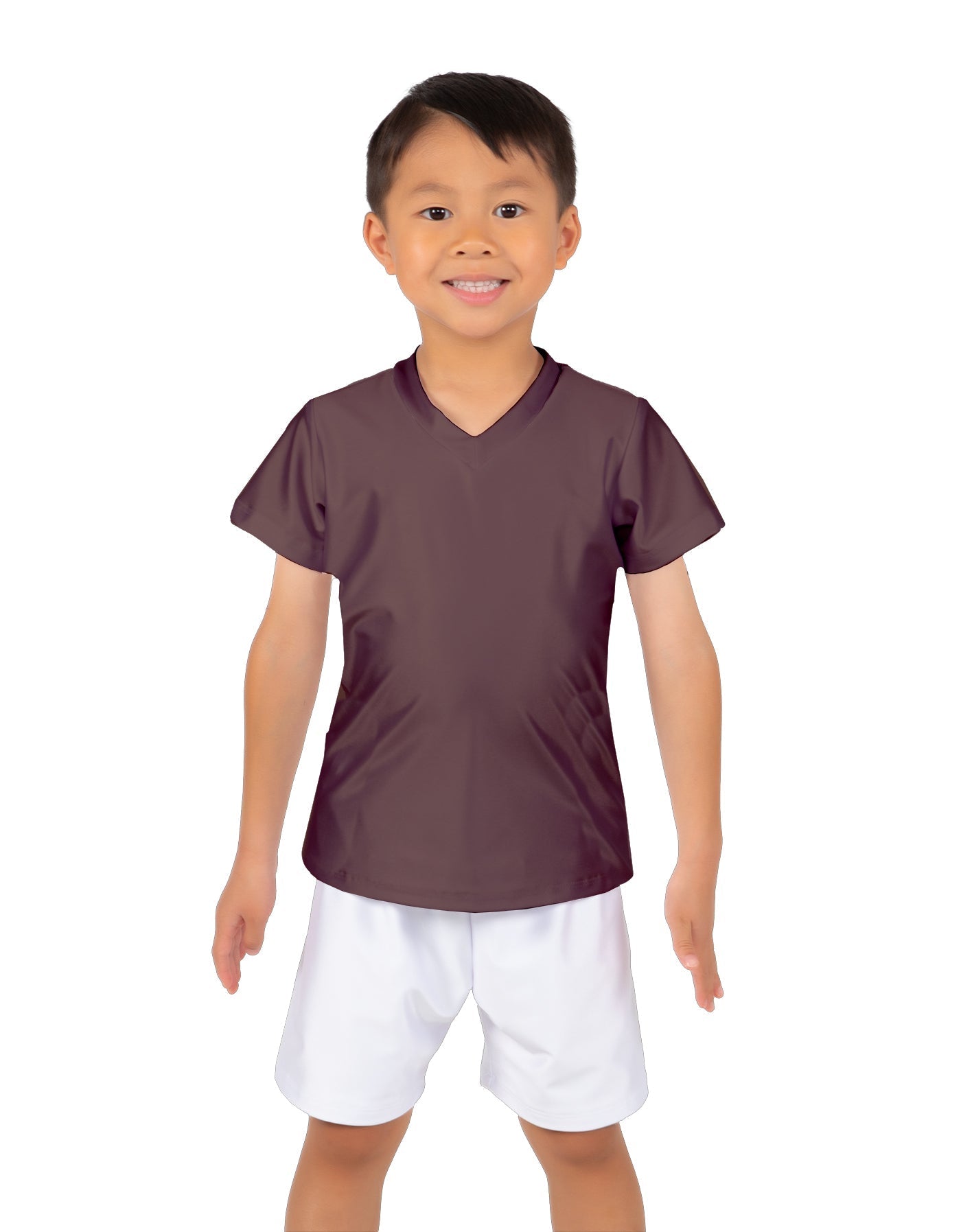 Solid Lycra Boys V-Neck T-Shirt